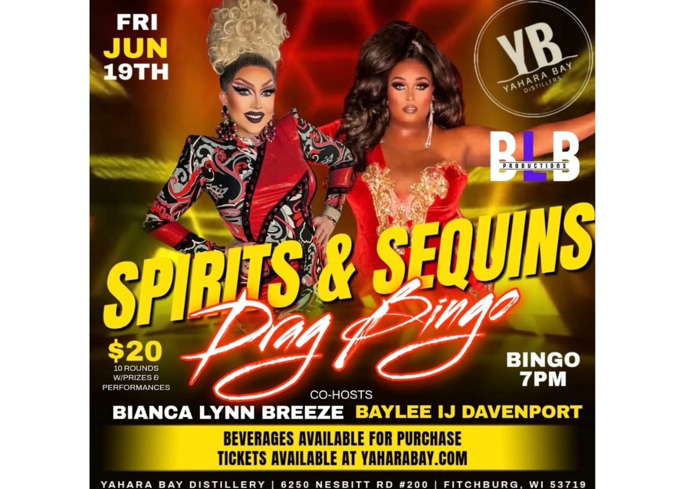 Spirits & Sequins Drag Bingo with Bianca Lynn Breeze & Baylee IJ