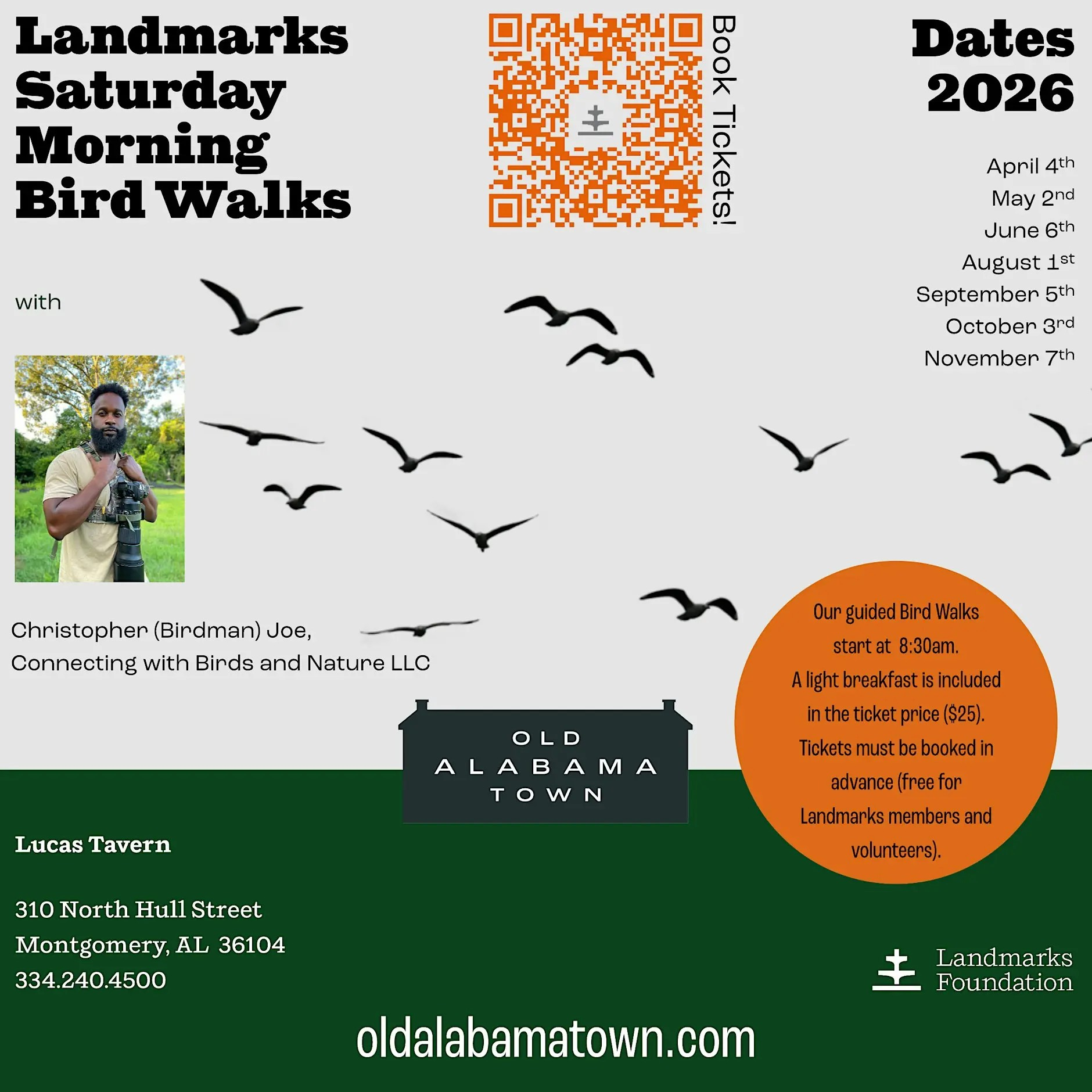 flyer for Landmarks Birding Walks