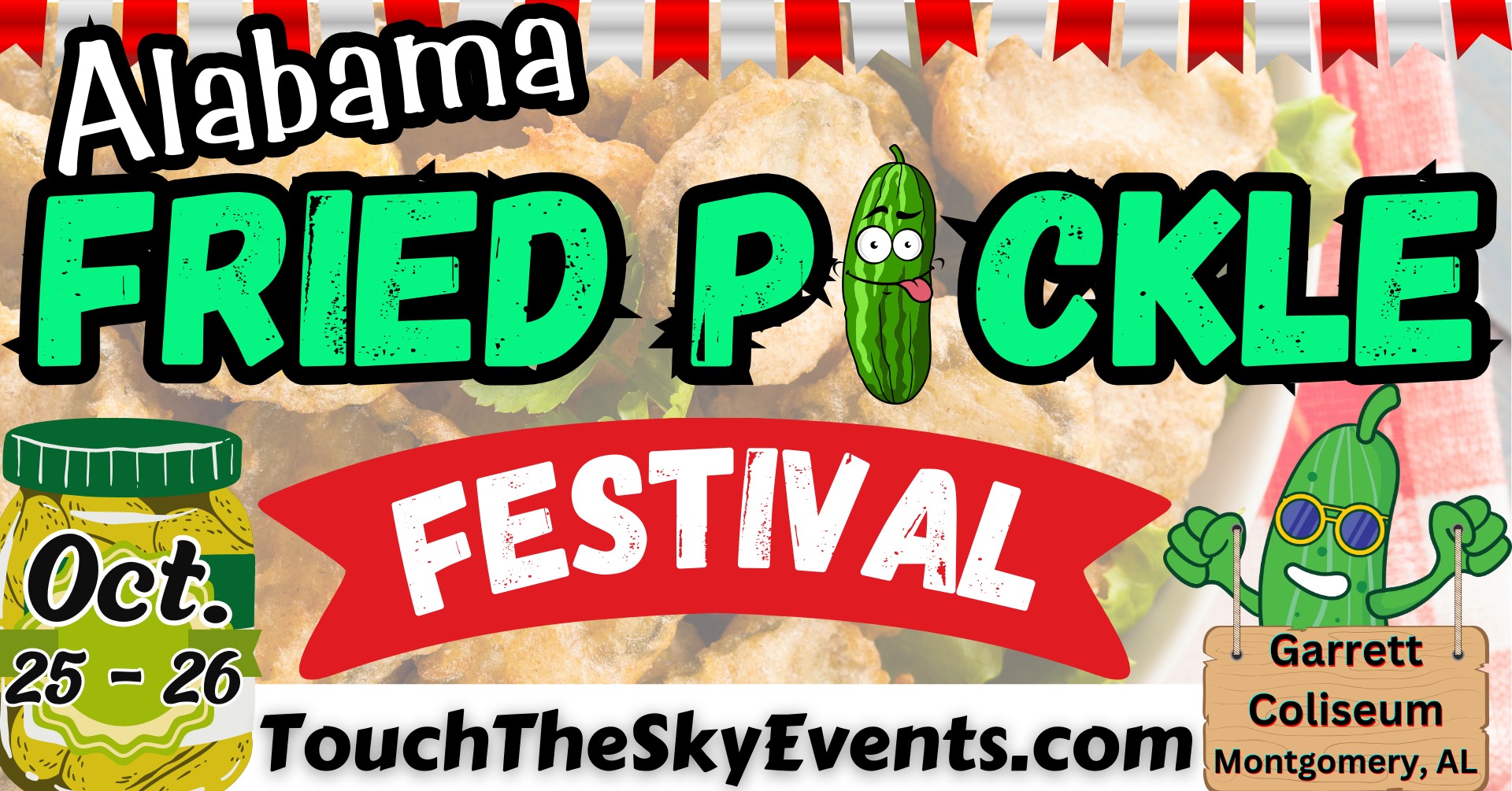 Flyer for Alabama Fried Pickle Festival