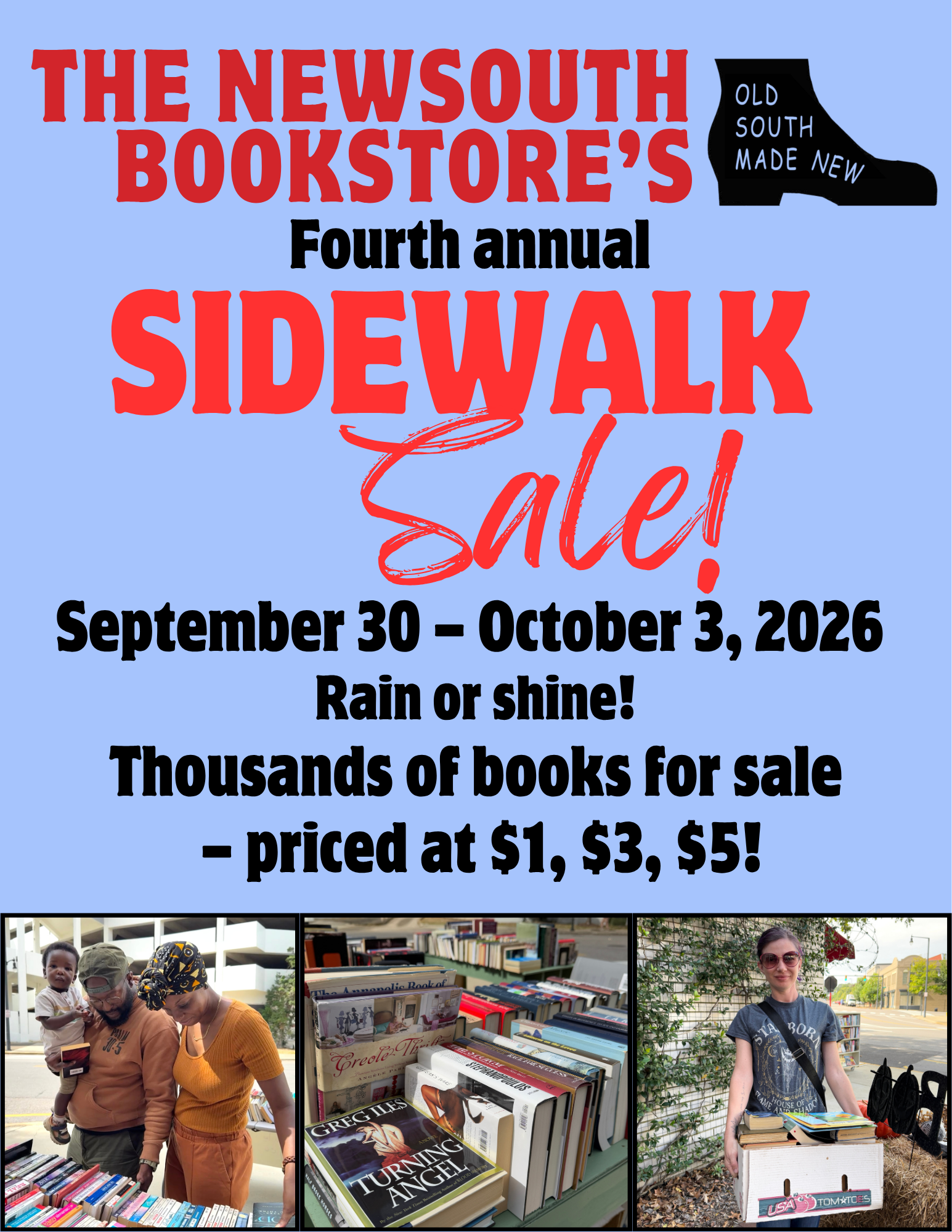 Flyer for The NewSouth Bookstore's Fourth Annual Sidewalk Sale!