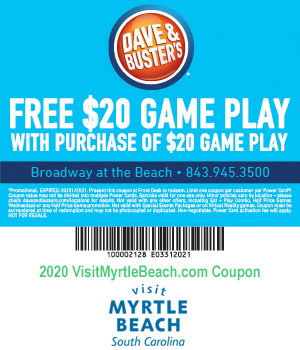 Dave Buster S Free 20 Game Play