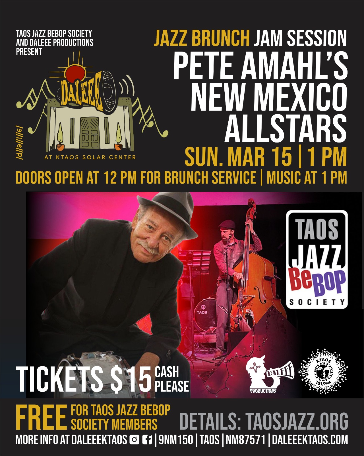 Sunday Jazz Brunch- JAM SESSION with Pete Amahl's New Mexico
