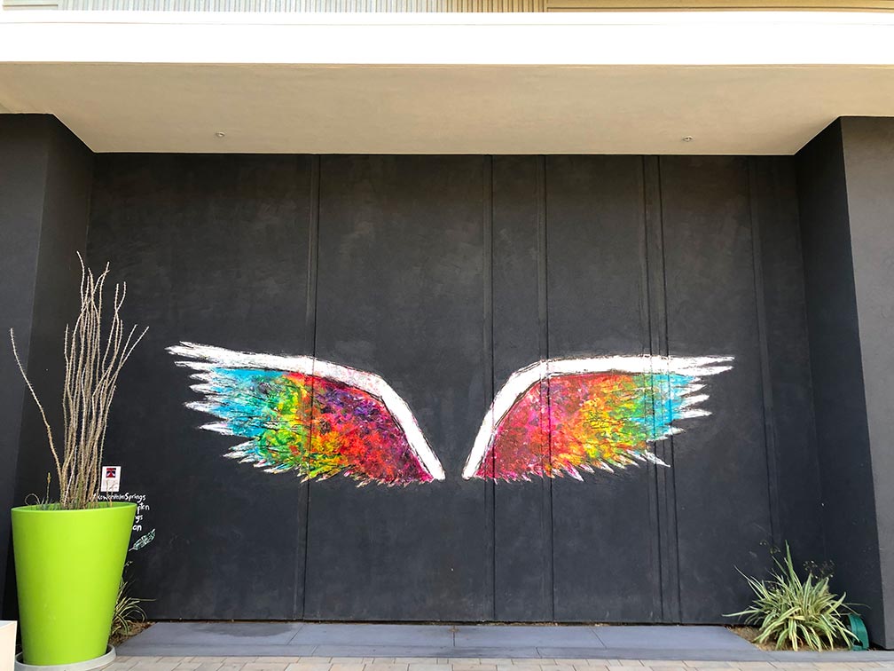 rainbow wings mural