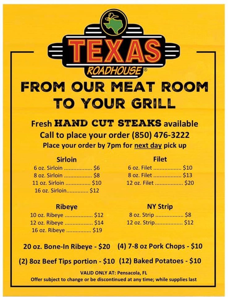 Texas Roadhouse Menu