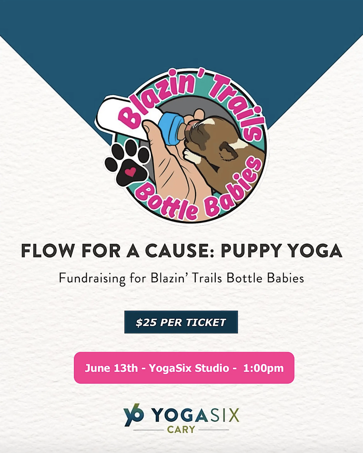Flow for a Cause: Puppy Yoga with Blazin Trails Bottle Babies