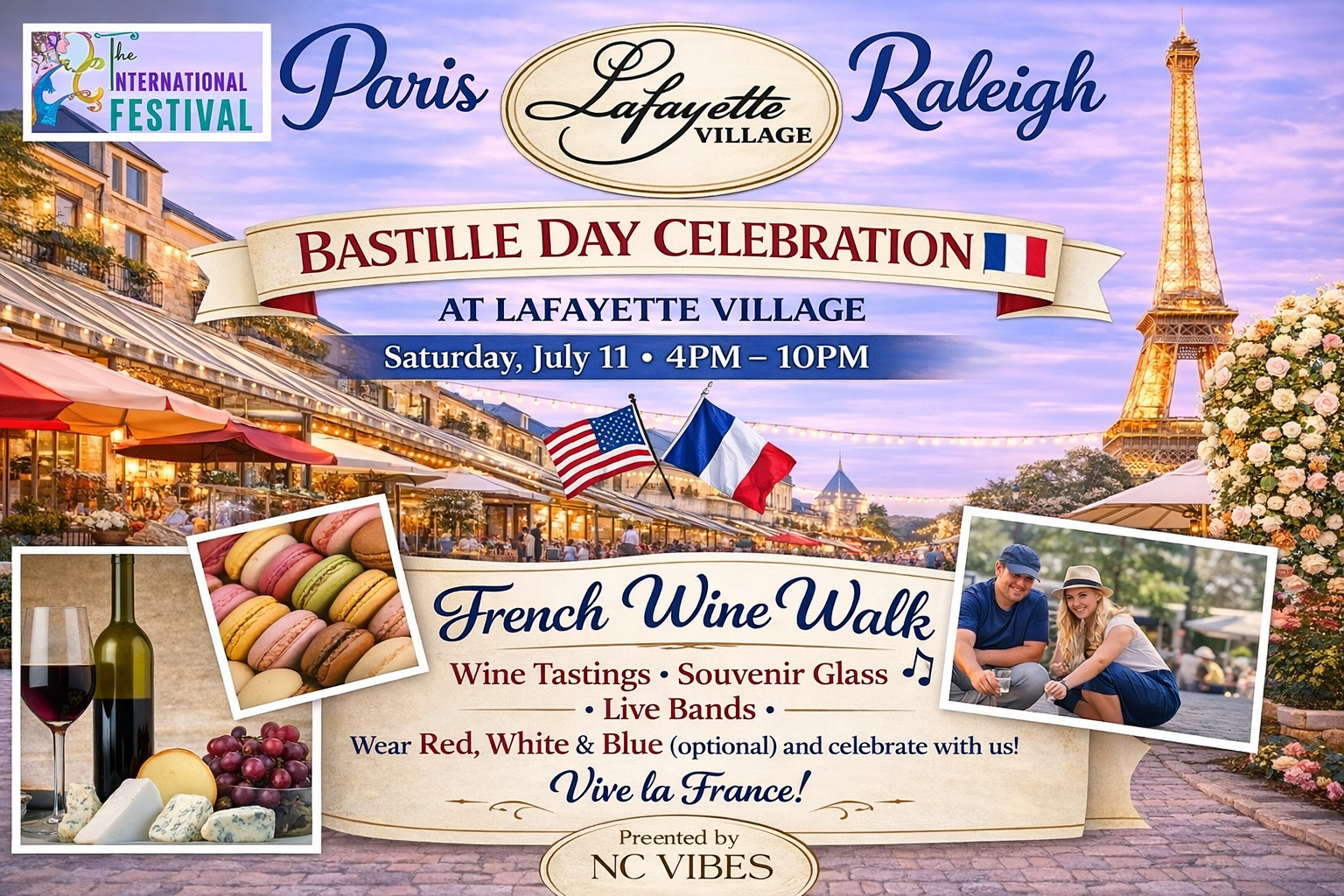Bastille Day Celebration - Food, Desserts, Wine Walk and Live Music