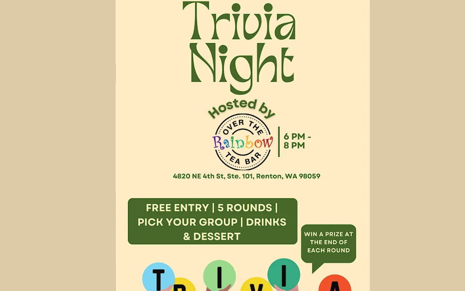 Share this event Trivia Night at Over the Rainbow Tea Bar