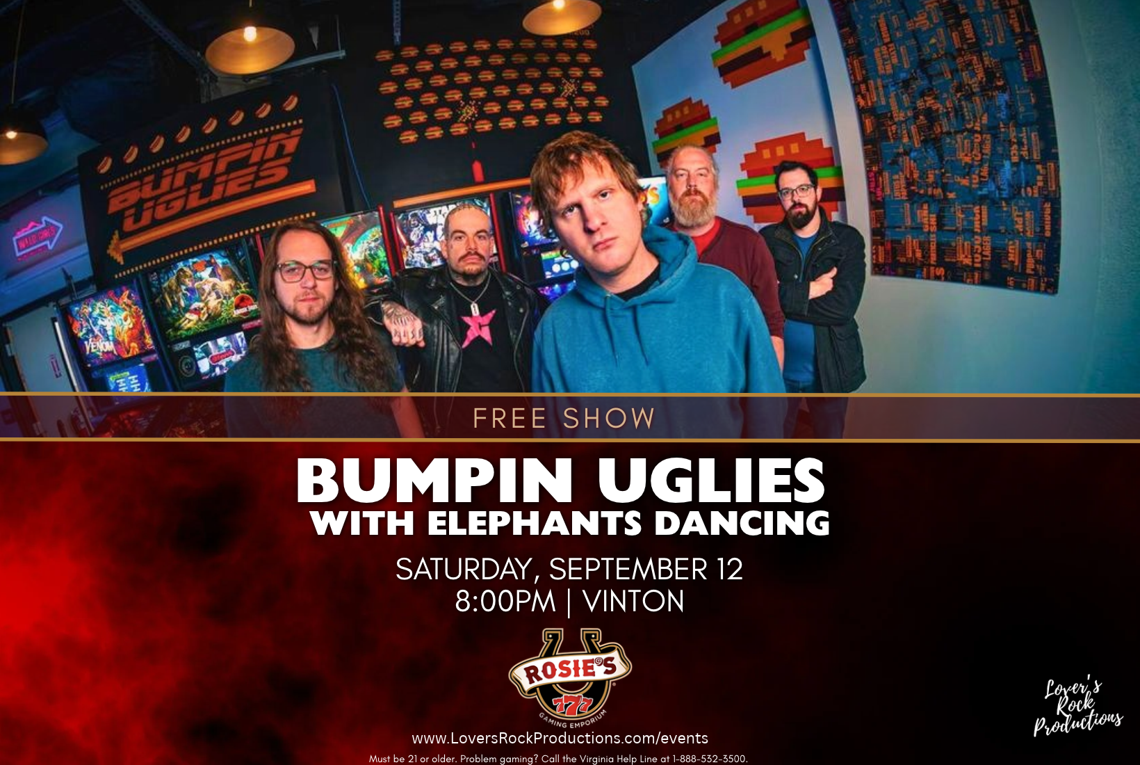 Bumpin Uglies with Elephants Dancing at Rosie's Gaming Emporium in Vinton