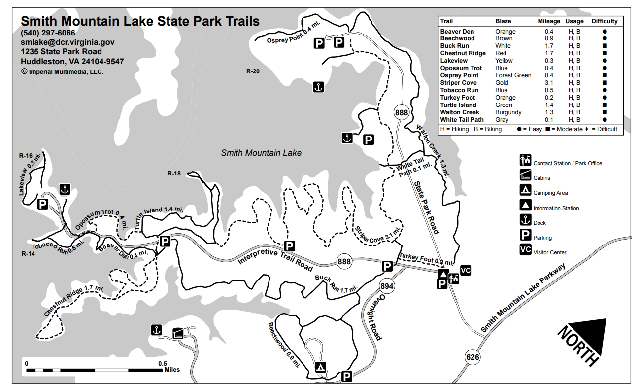 Smith Mountain Lake State Park 8211 Biking Huddleston Va 24104