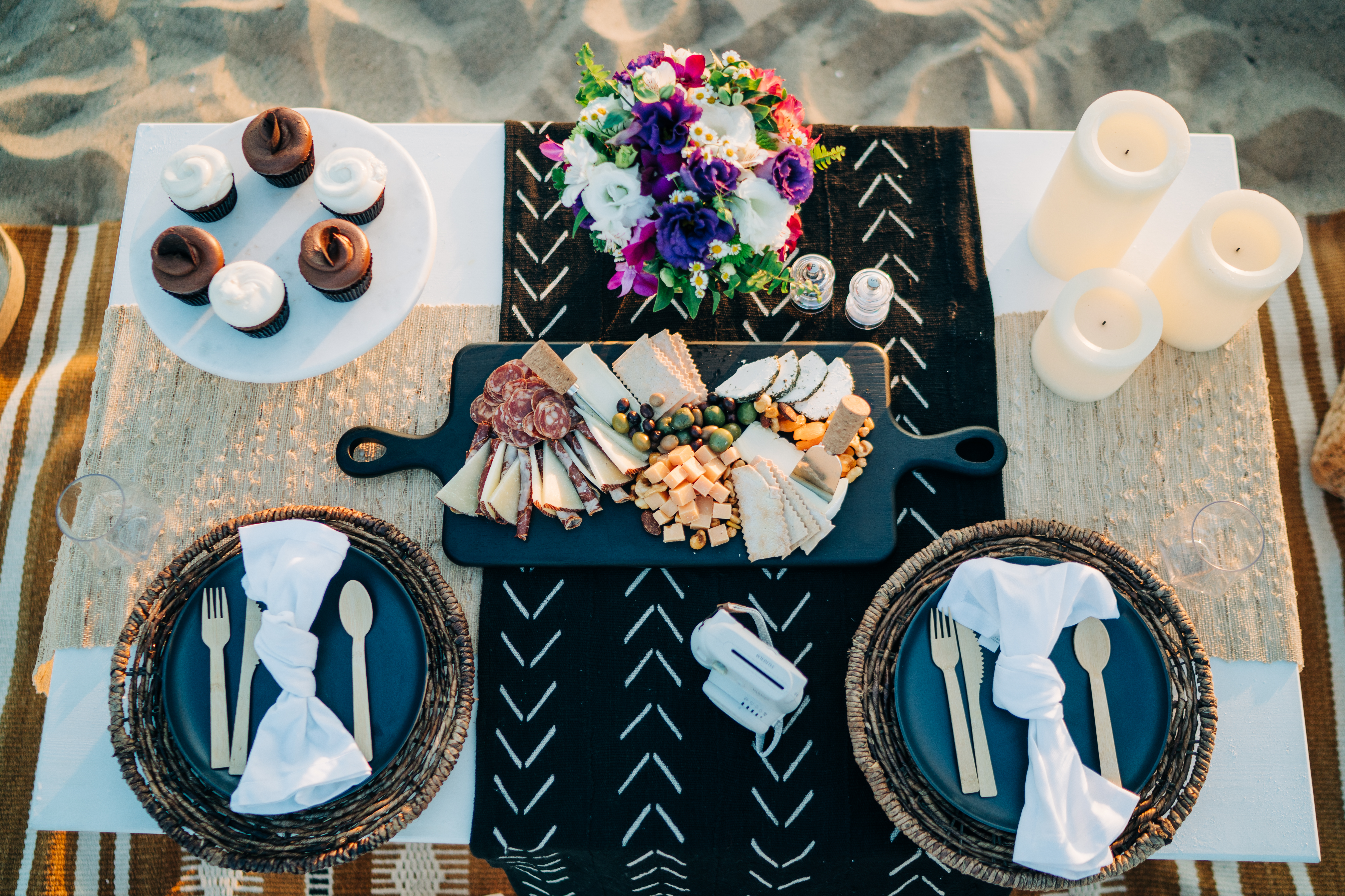 Top down view of table