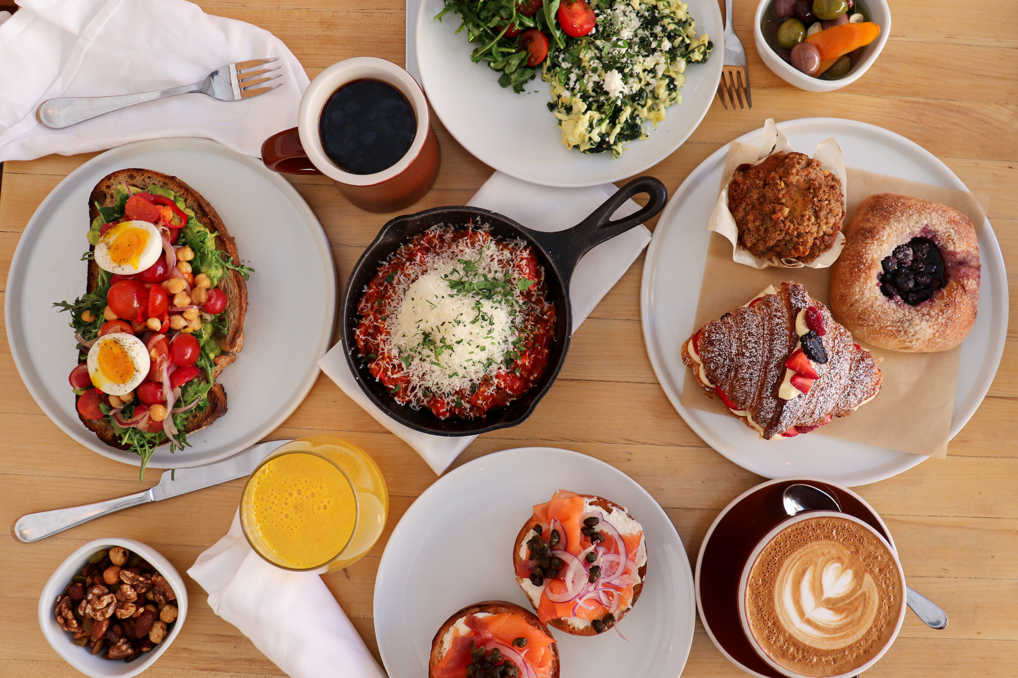 Variety of Weekend Brunch Dishes & Pastries