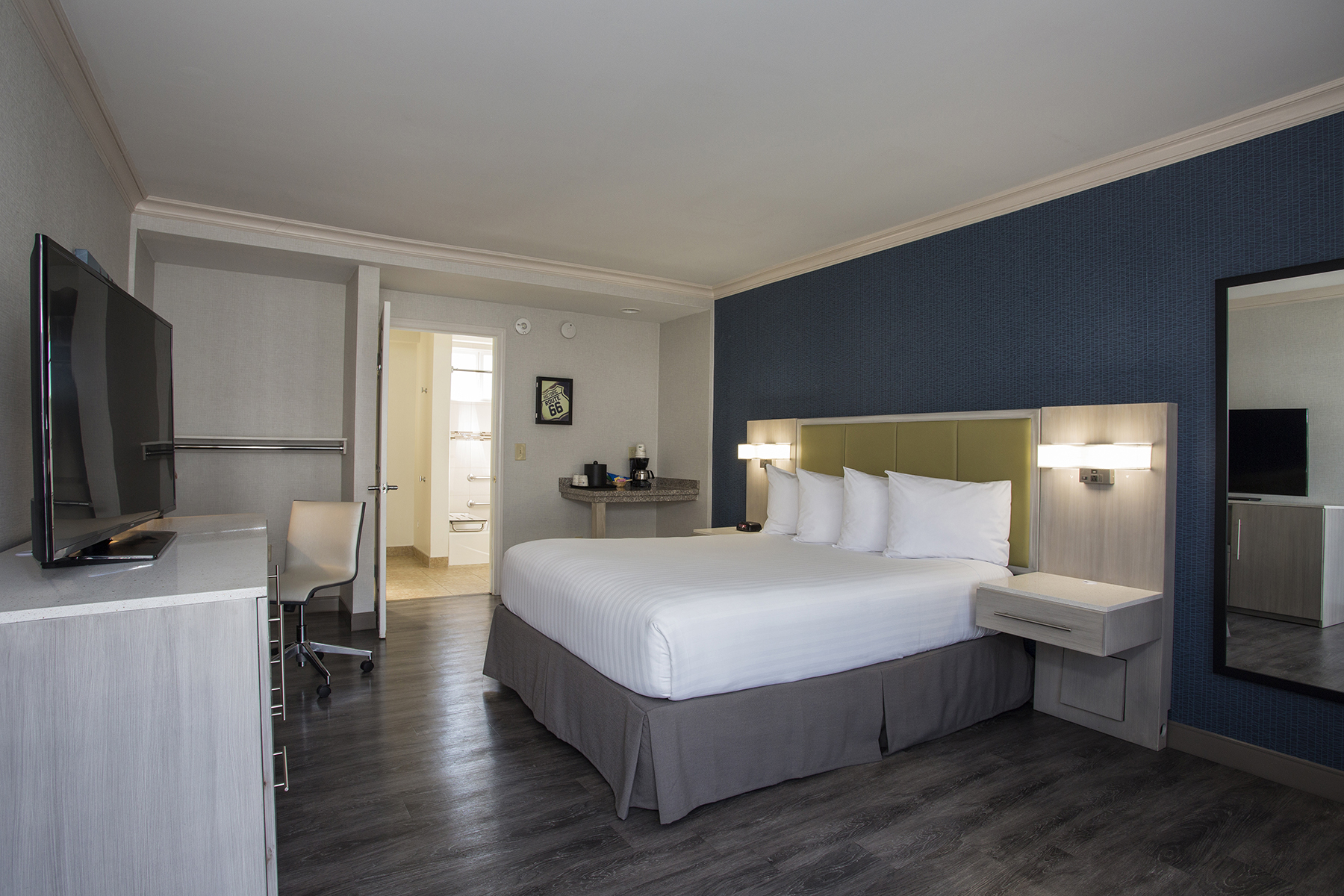 Hardwood style floors in 1st Floor Rooms; carpeted floors upstairs