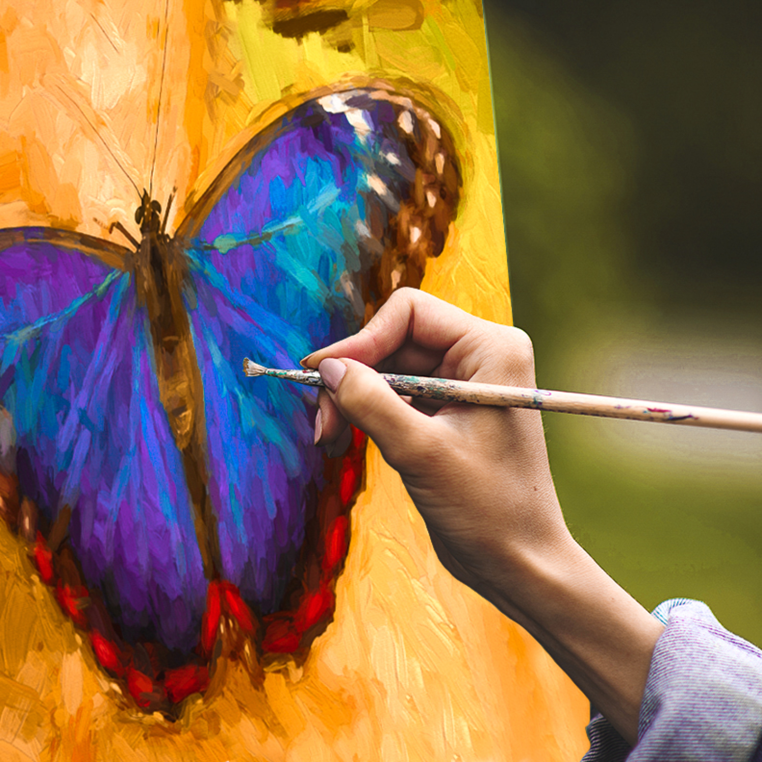 Butterfly Brush Strokes at Night