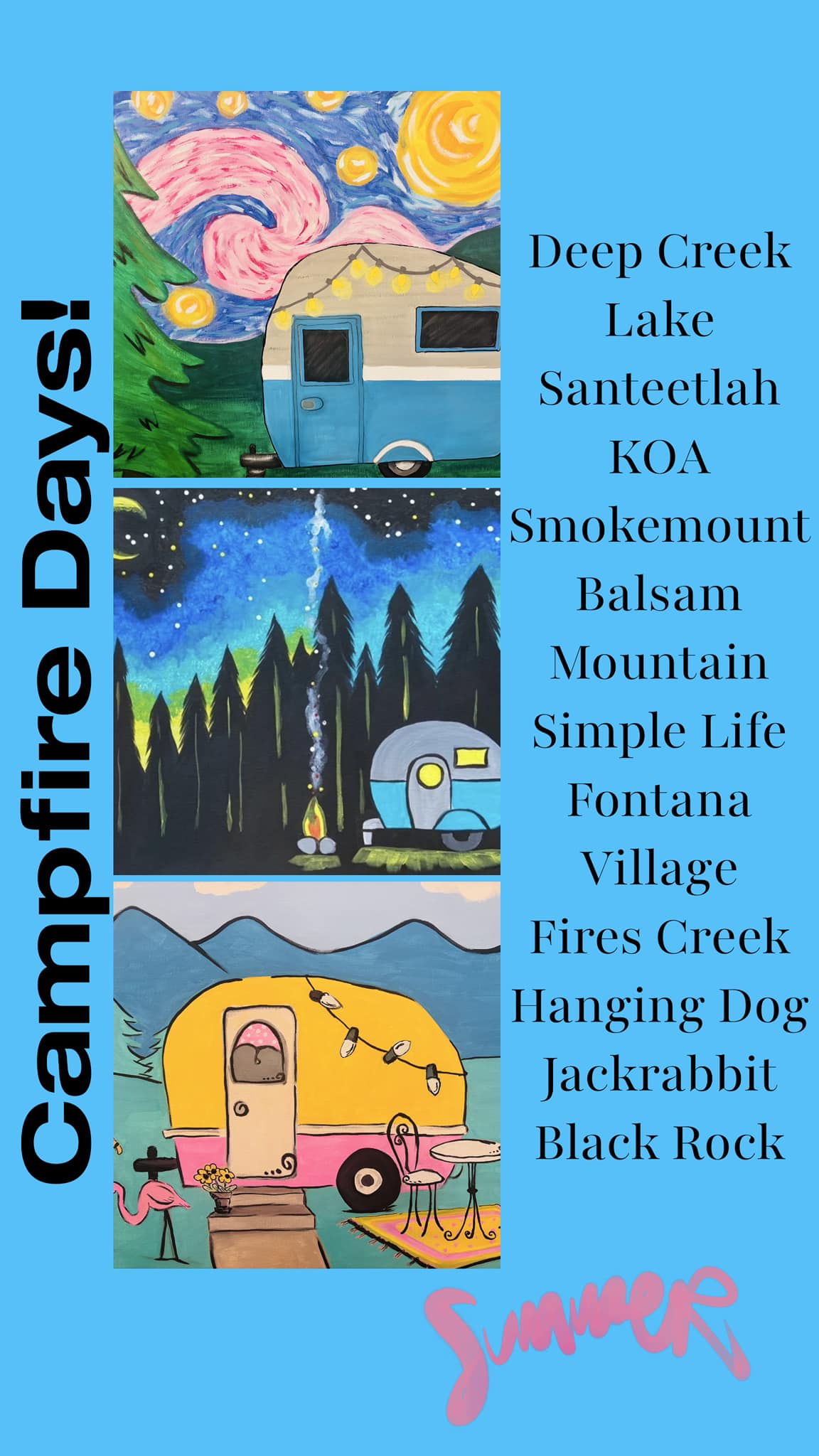 Painter’s Choice of Campfire Days Paint & Sip