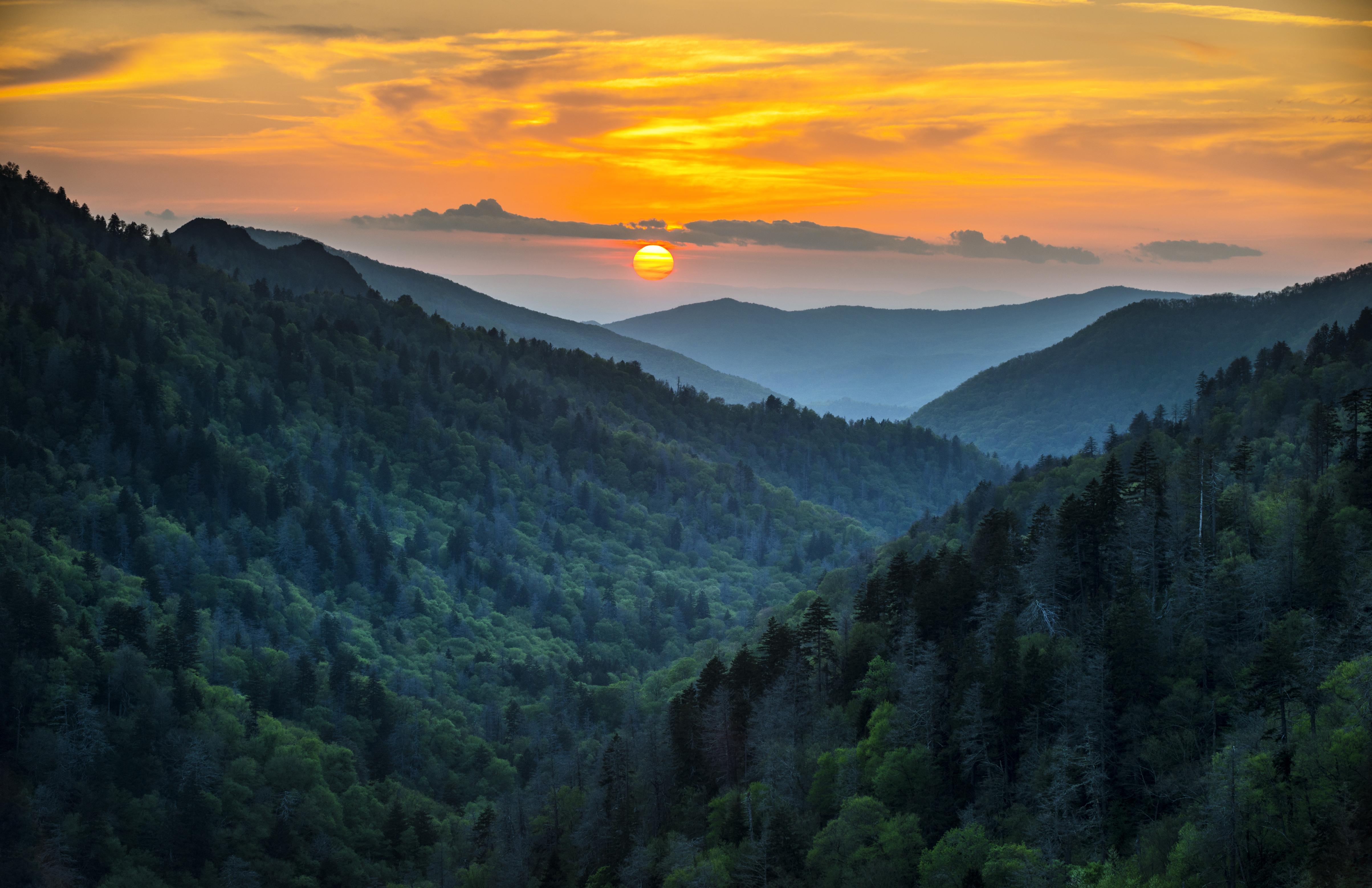 Morton Overlook Newfound Gap Road sunset