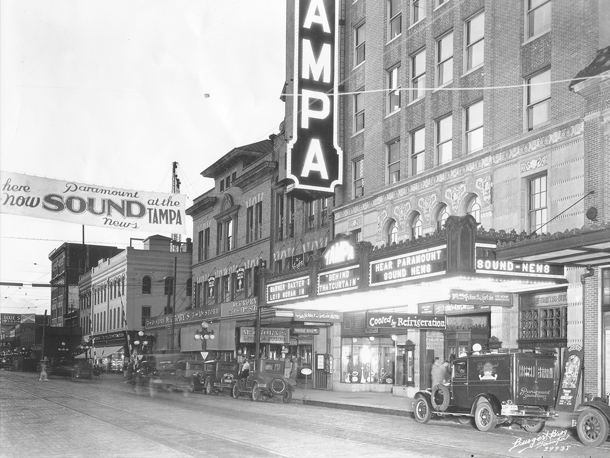 Tampa Theater Sign Franklin Street Black buy & White Wall Art. Tampa Black And White Pictures | Tampa Office Art