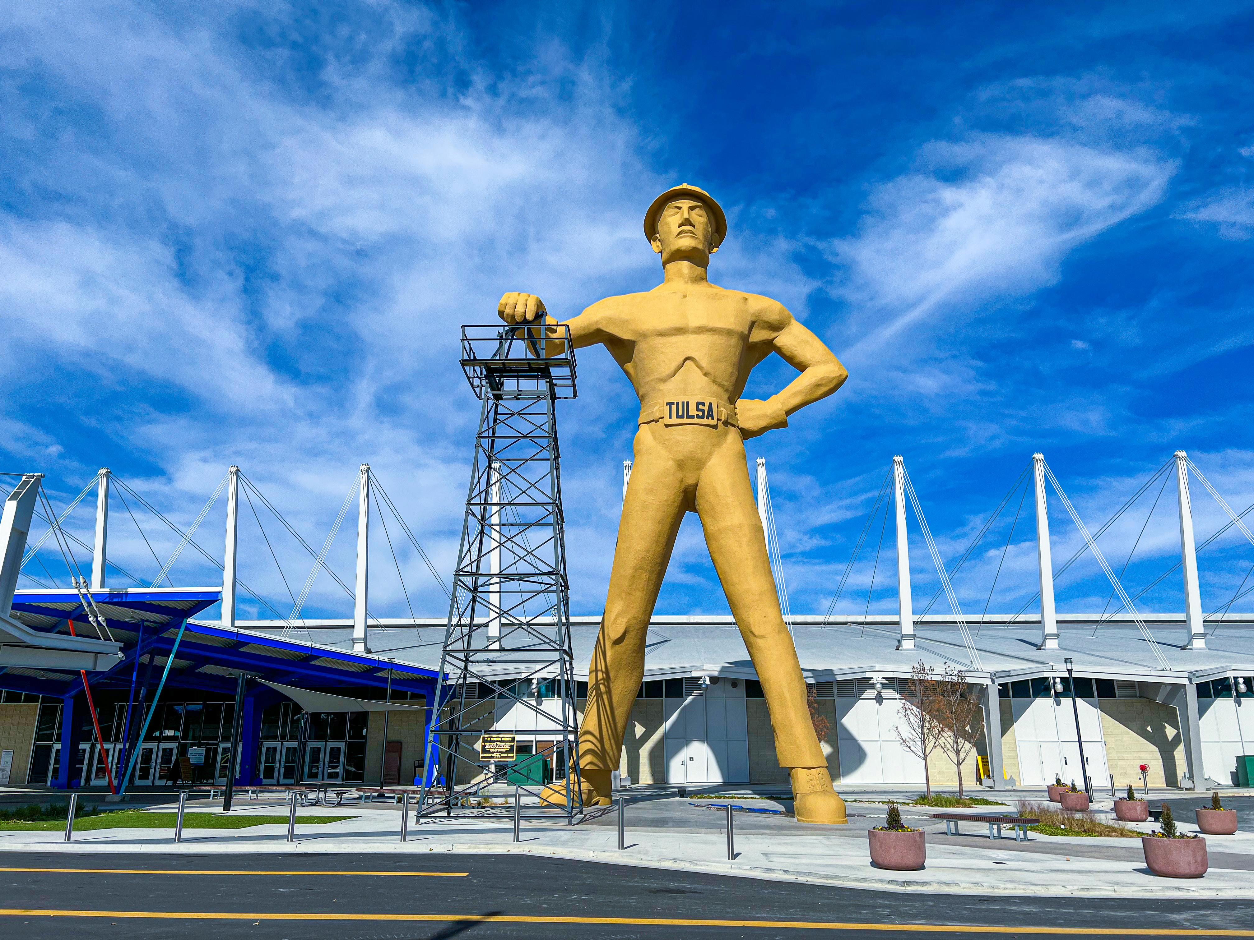 Golden Driller Statue in Tulsa, Oklahoma - Silly America