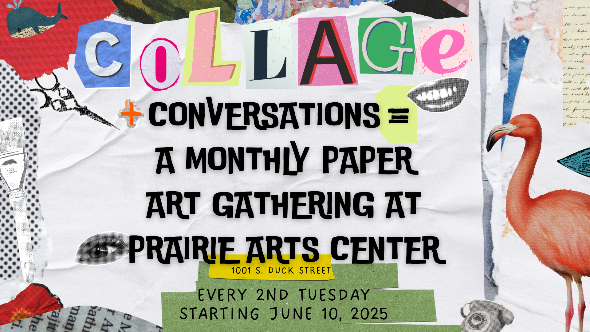 Collage + Conversations = A Monthly Paper Art Gathering at Prairie Arts Center