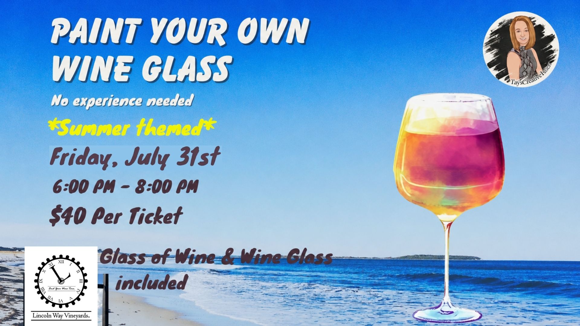 Paint Your Own Wine Glass with Taylor Bash - July
