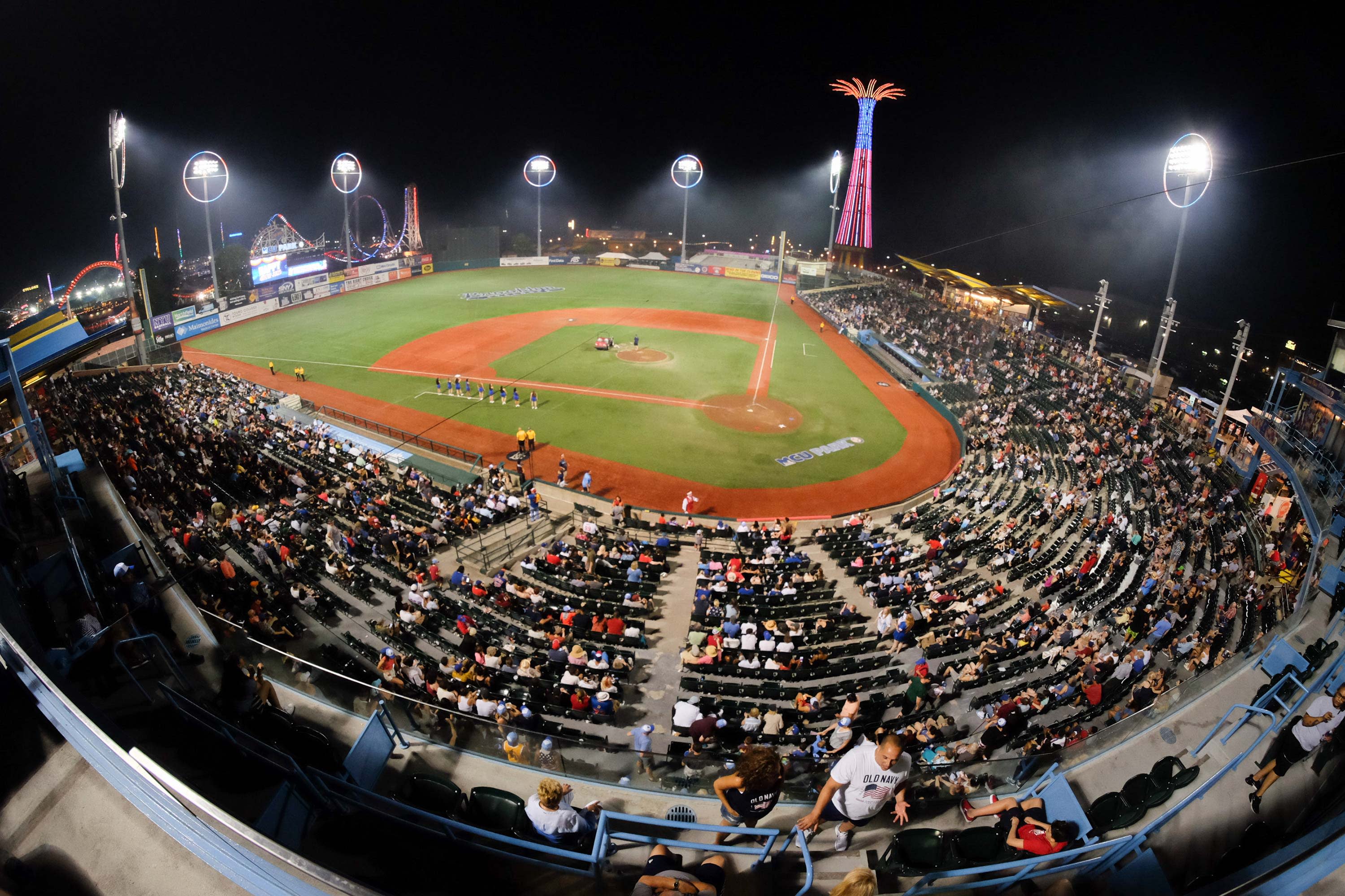 Brooklyn Cyclones night baseball game, view from Luxury Suite
