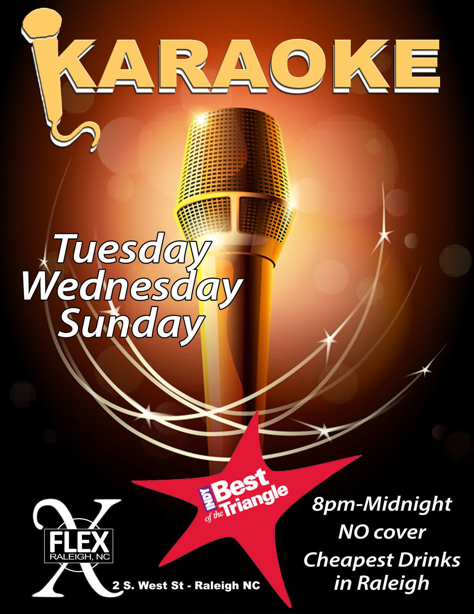 Karaoke at FLEX  Raleigh, NC 27603