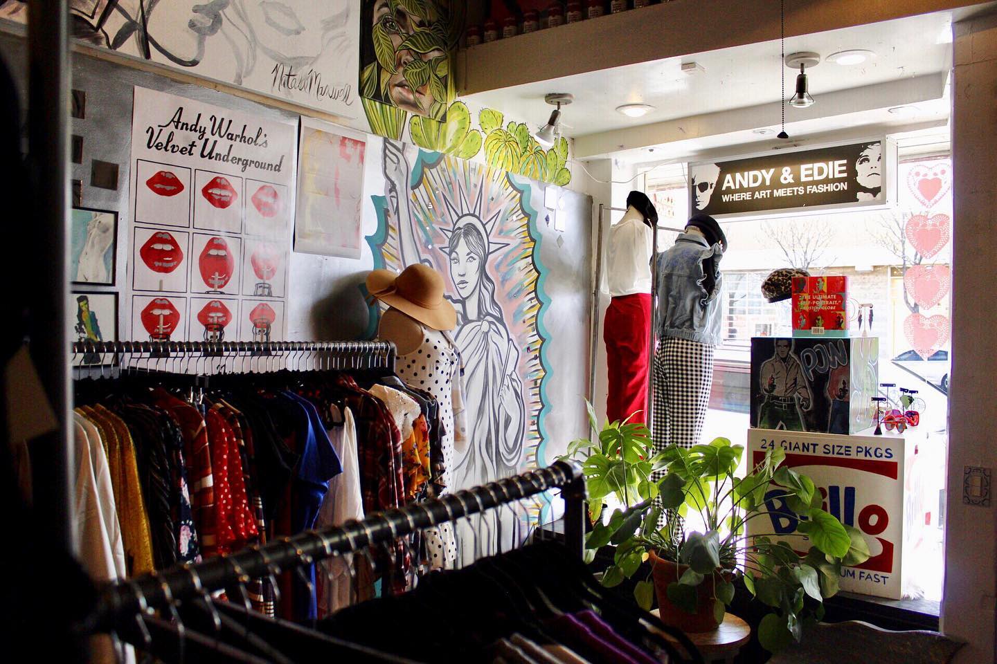 An interior image of the Andy and Eddie store.