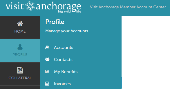 Member Account Center - Profile Submenu