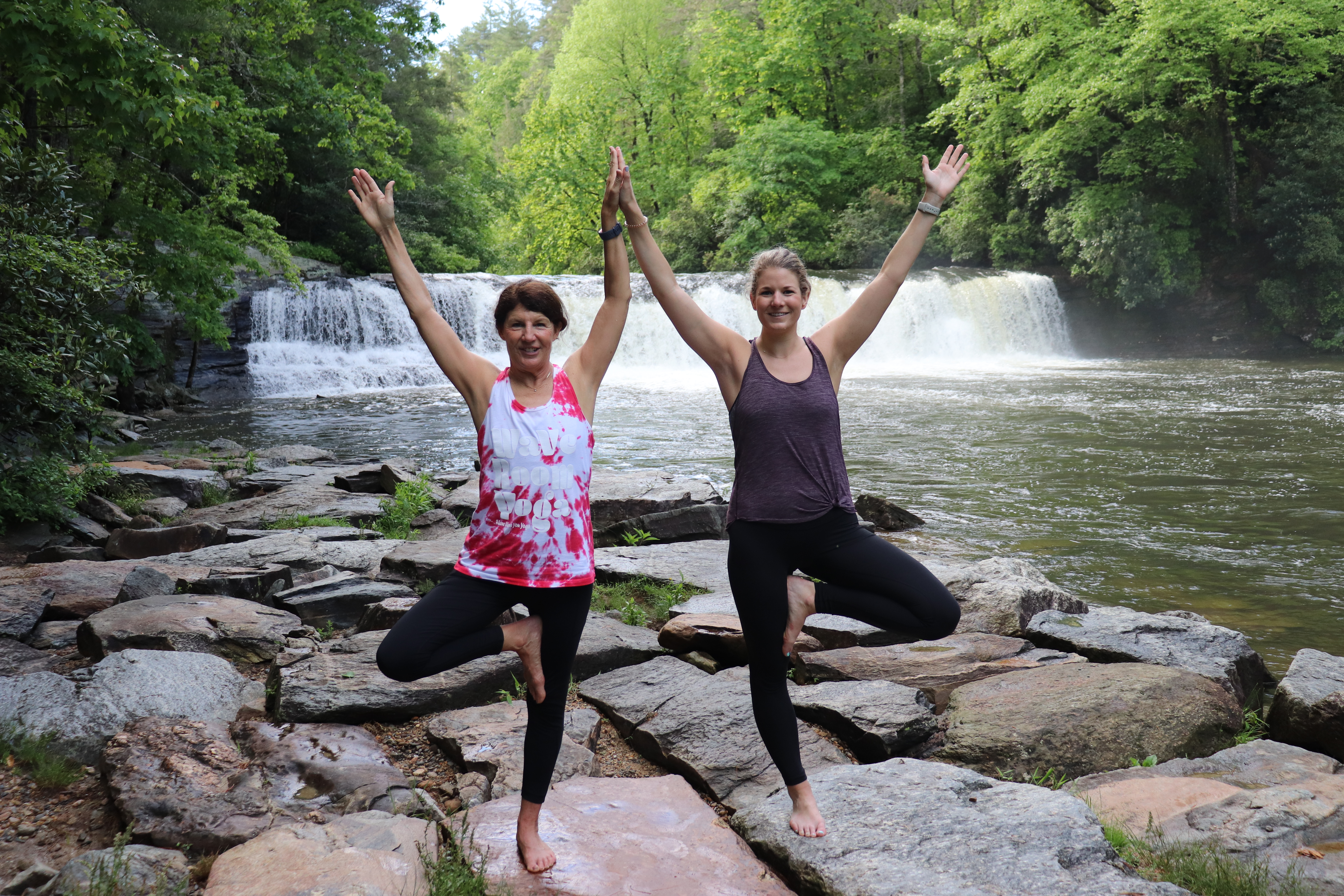 Go for a yoga waterfall hike with Namaste in Nature in Asheville, NC
