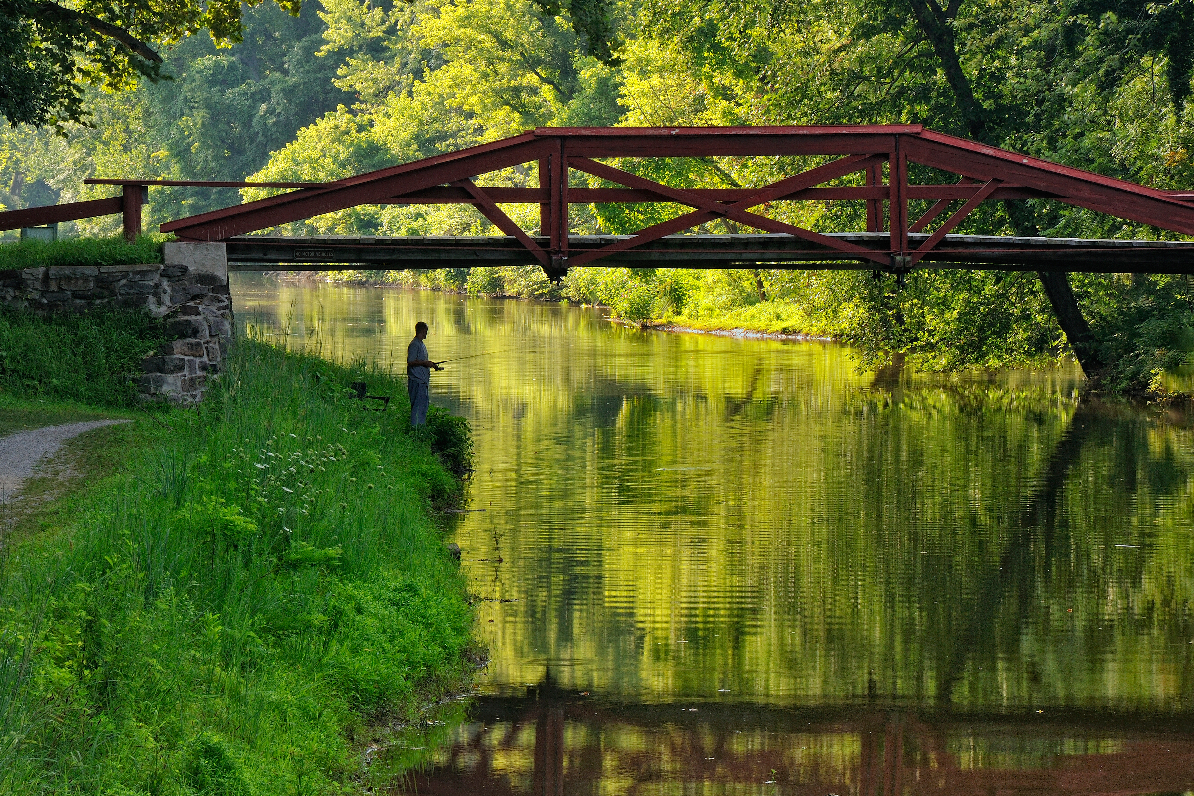 Fishing on the Delaware Canal