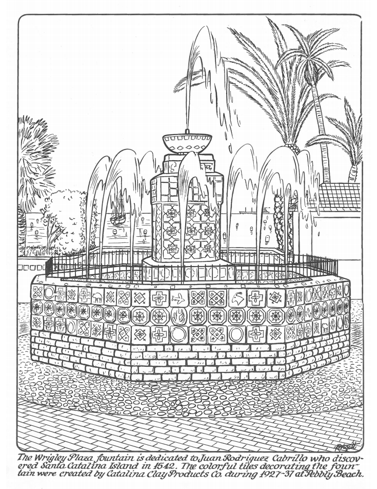 Fountain coloring page