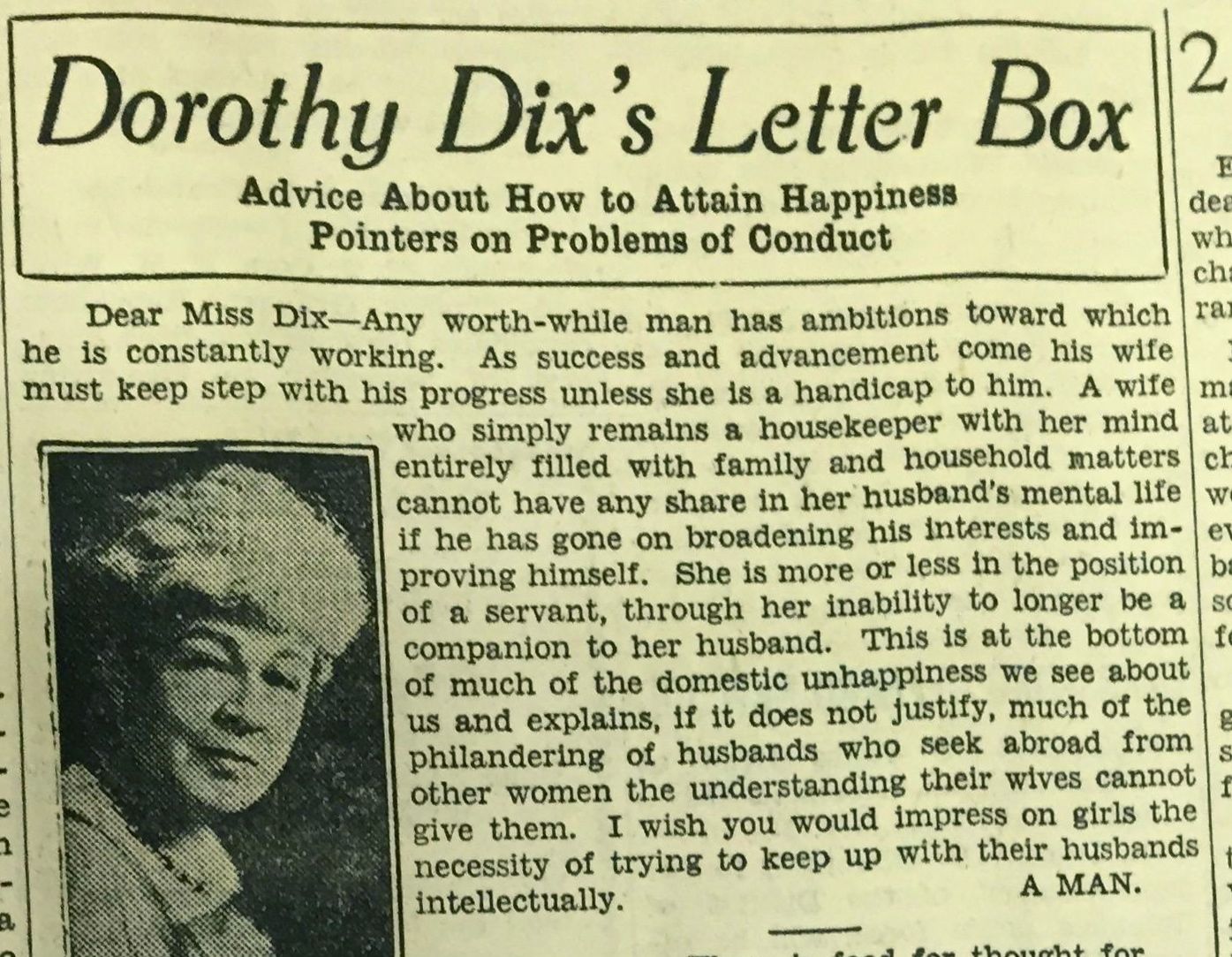 Dorothy Dix's Letter Box