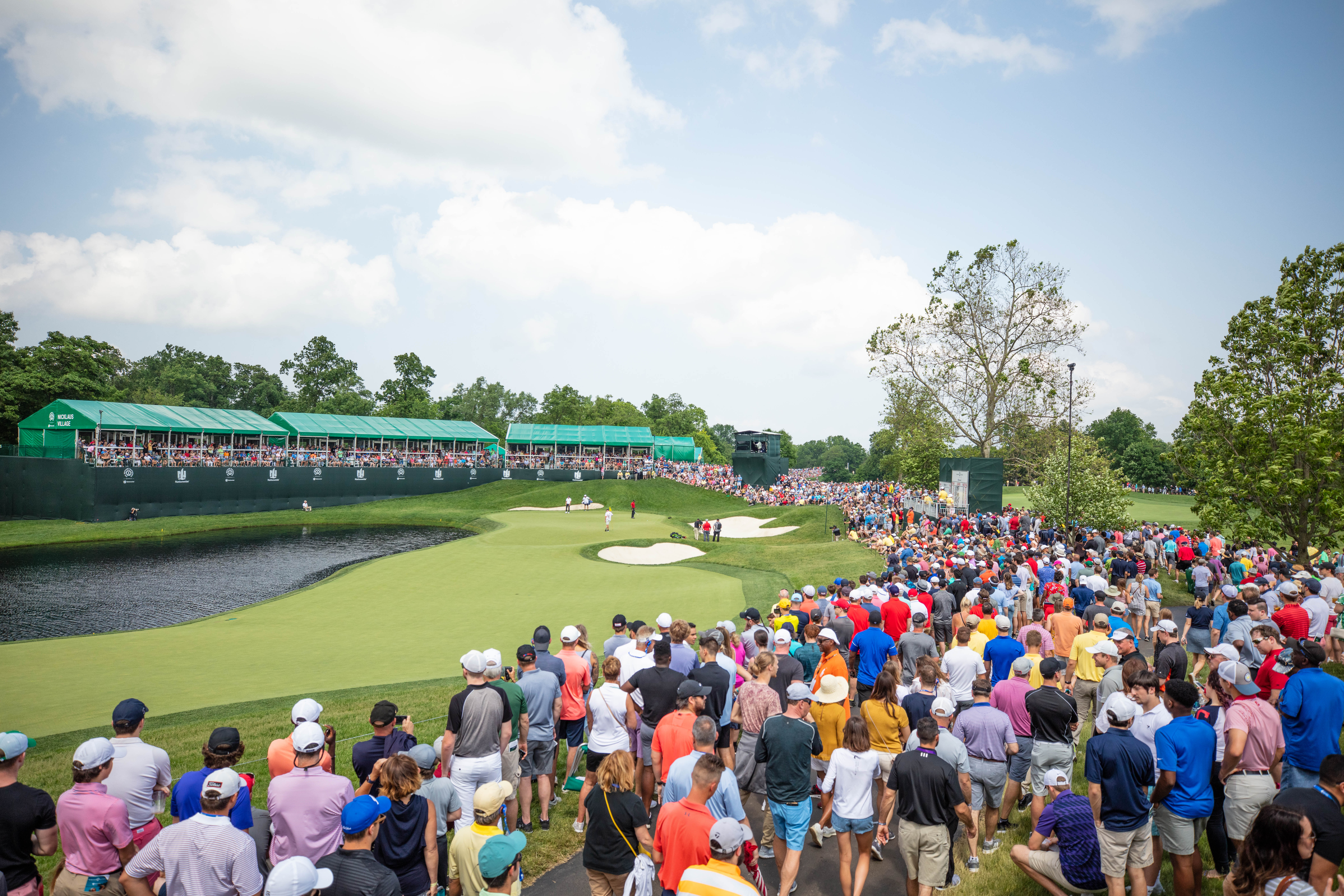 Crowd gathered at the Memorial Tournament at Muirfield Village Golf Club