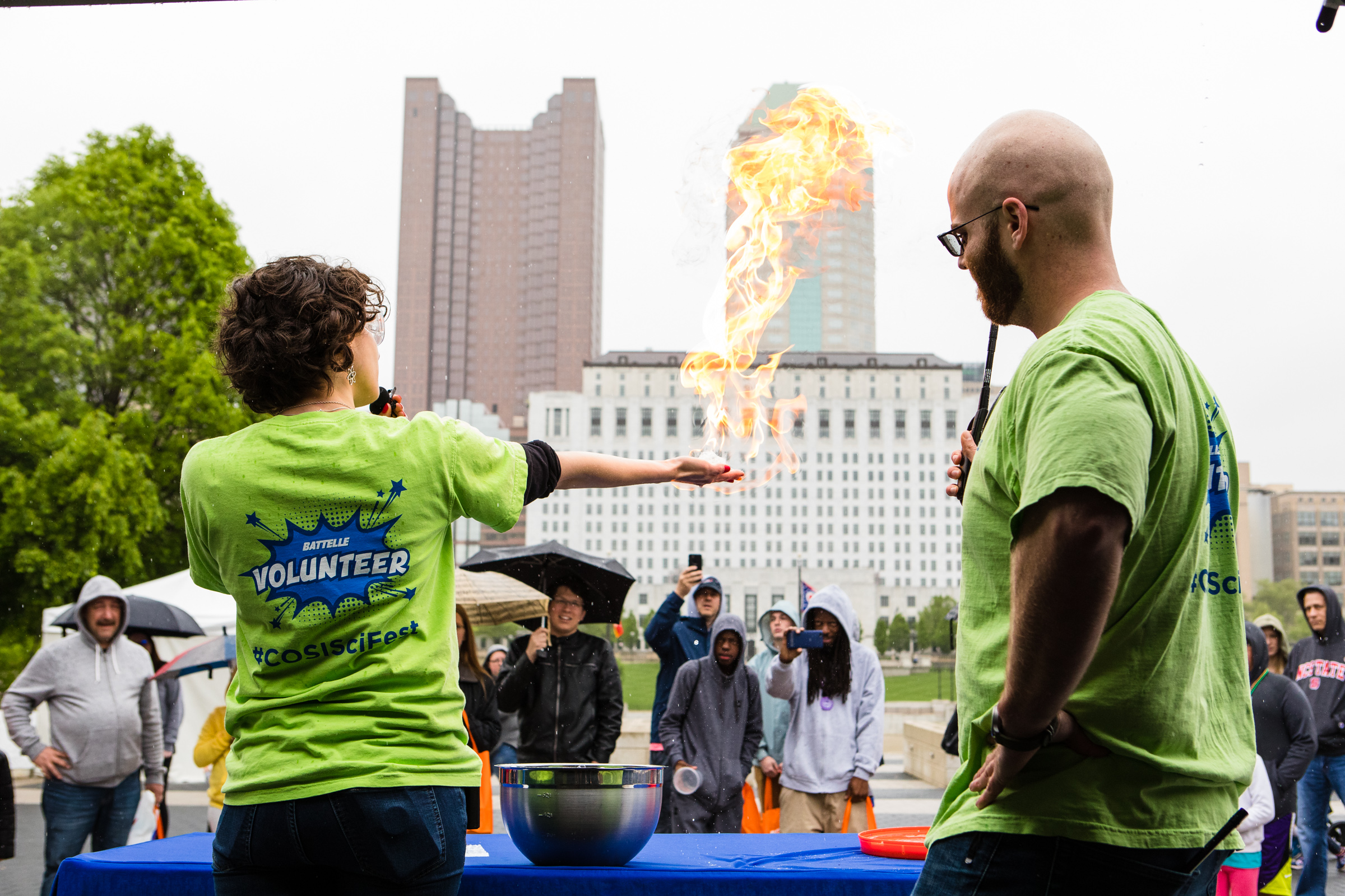 Fire demo at COSI Science Festival
