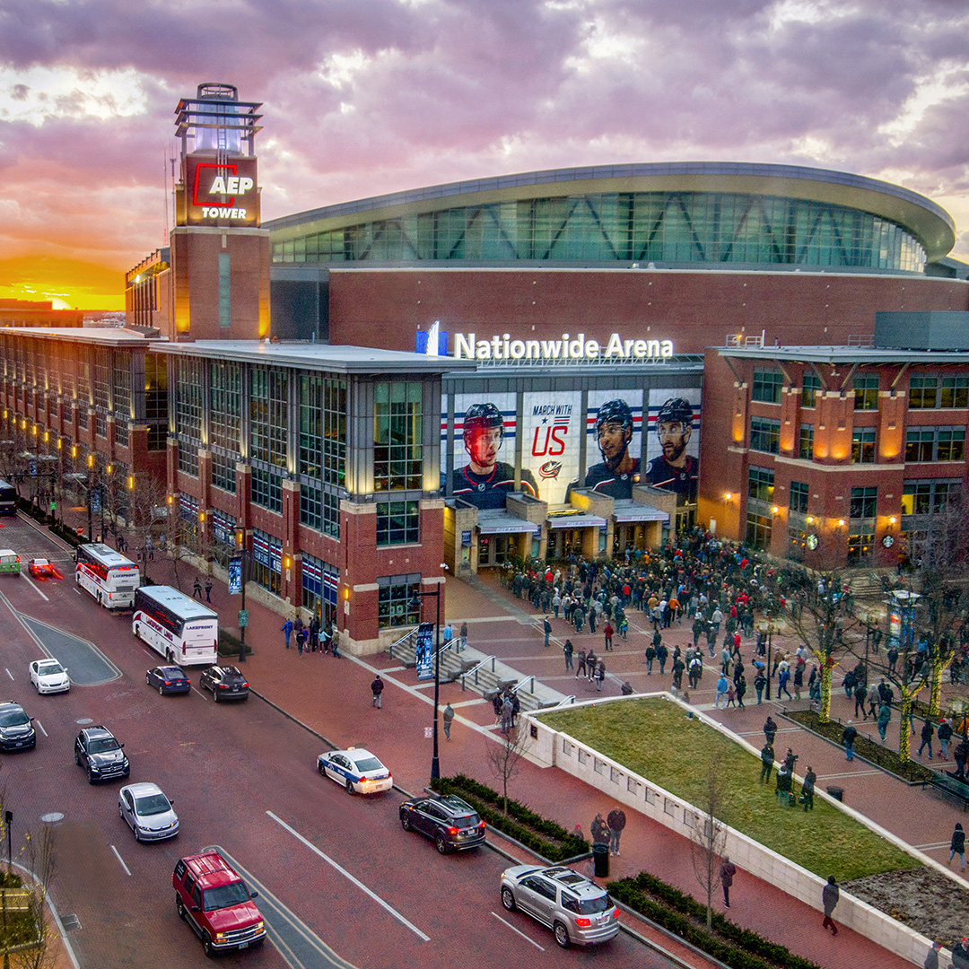 Arena District aerial shot