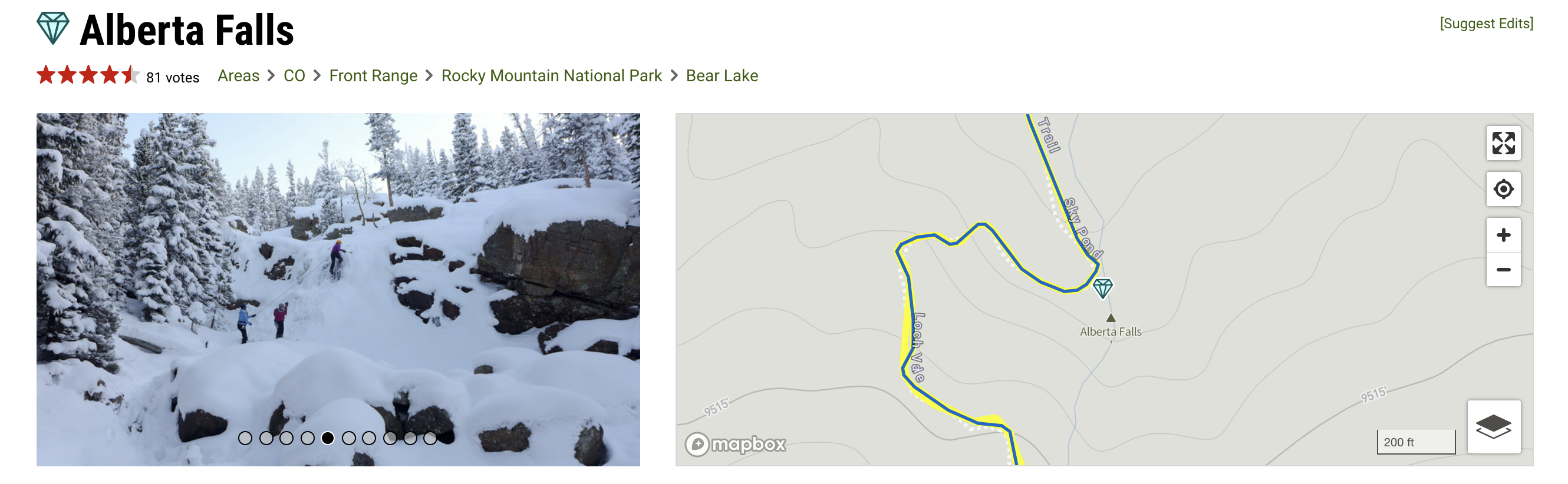 alberta falls on hiking project