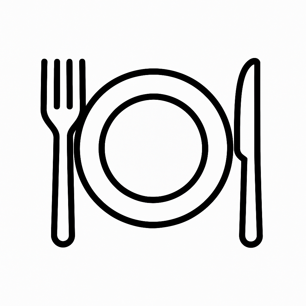 Plate with utensils icon