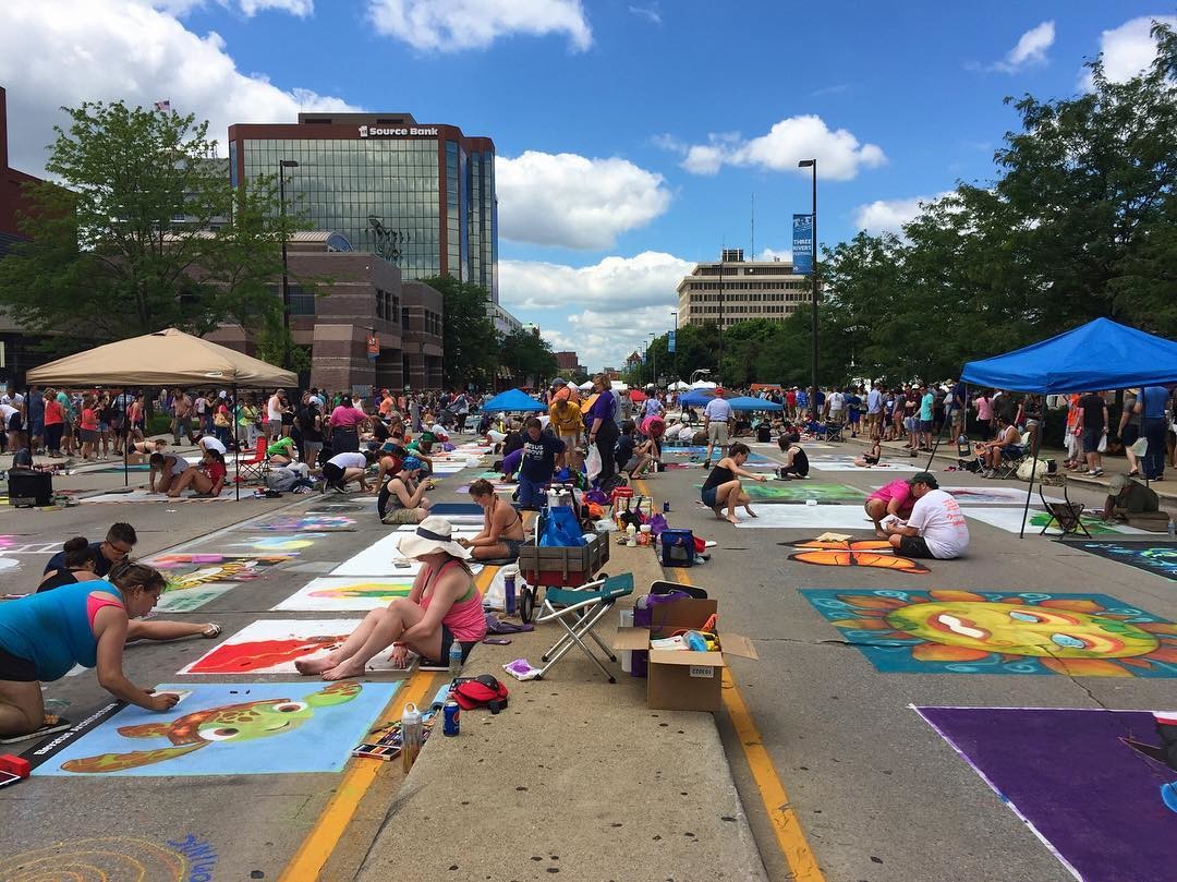 Chalk Walk creations at the Three Rivers Festival
