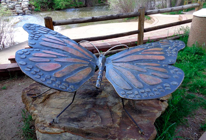 Rotary Butterfly Statue