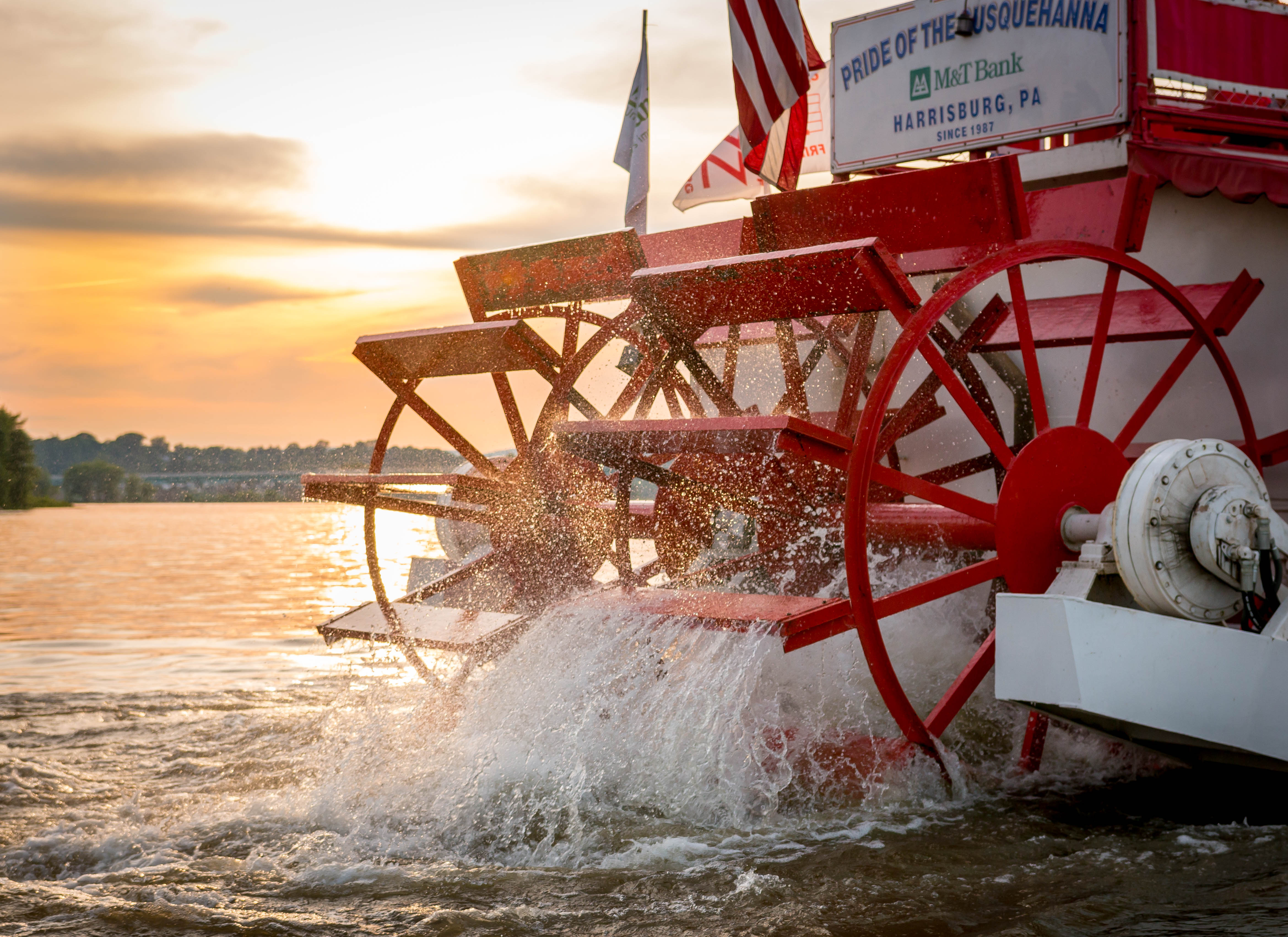 The paddlewheel on the Pride of the Susquehanna