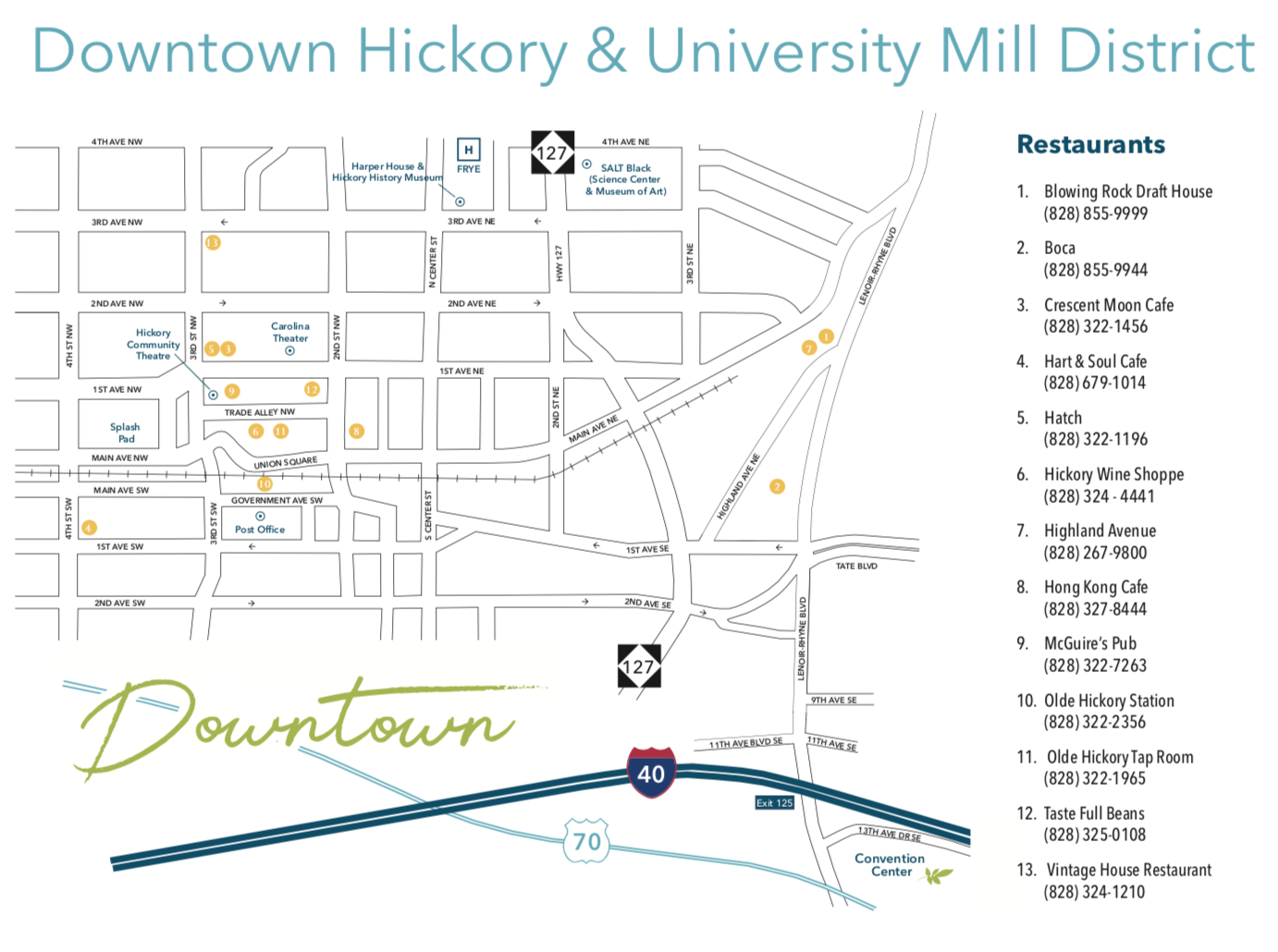 Downtown Hickory Map
