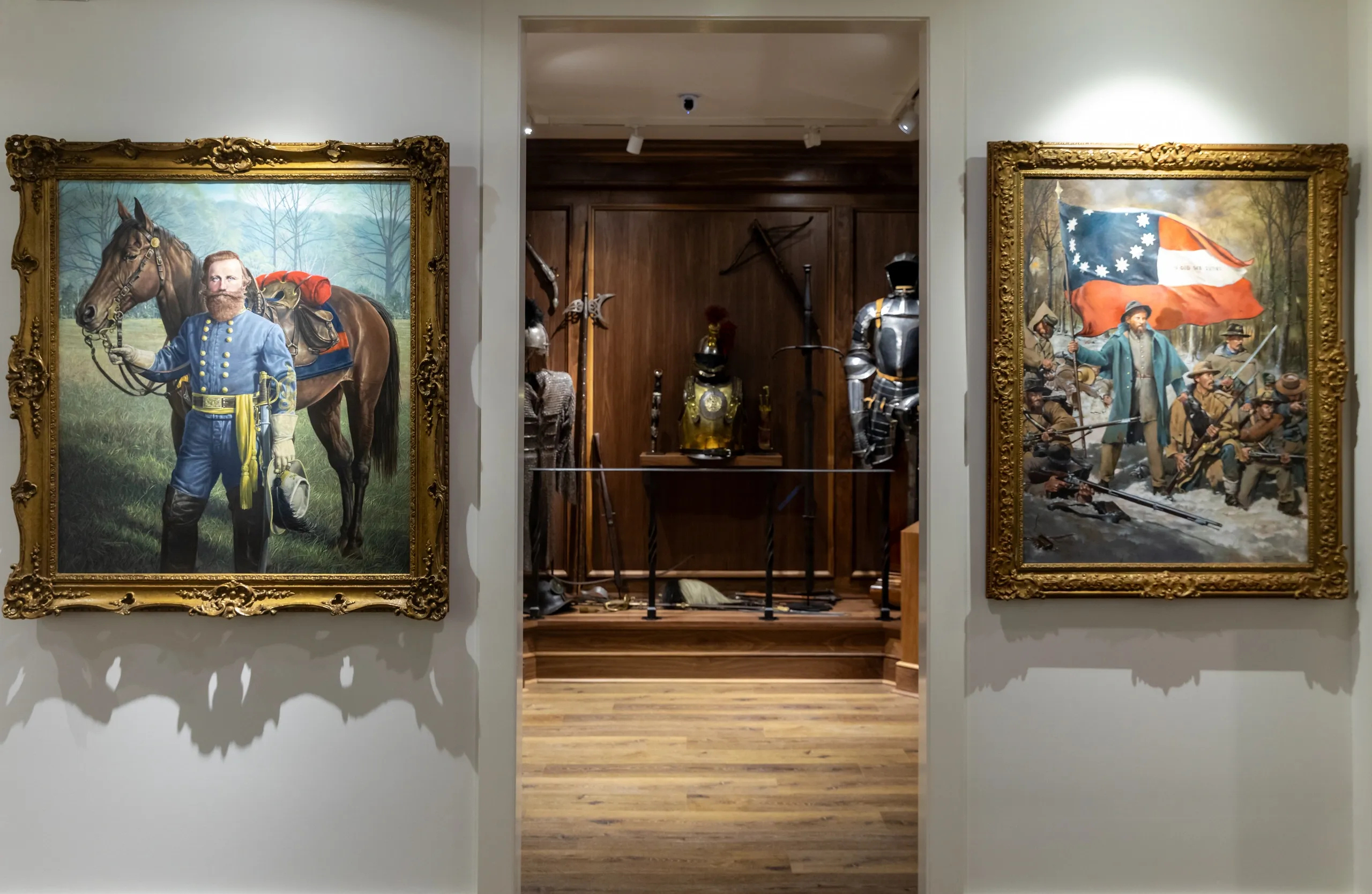 Paintings and suits of armor on display at Maria's House Museum