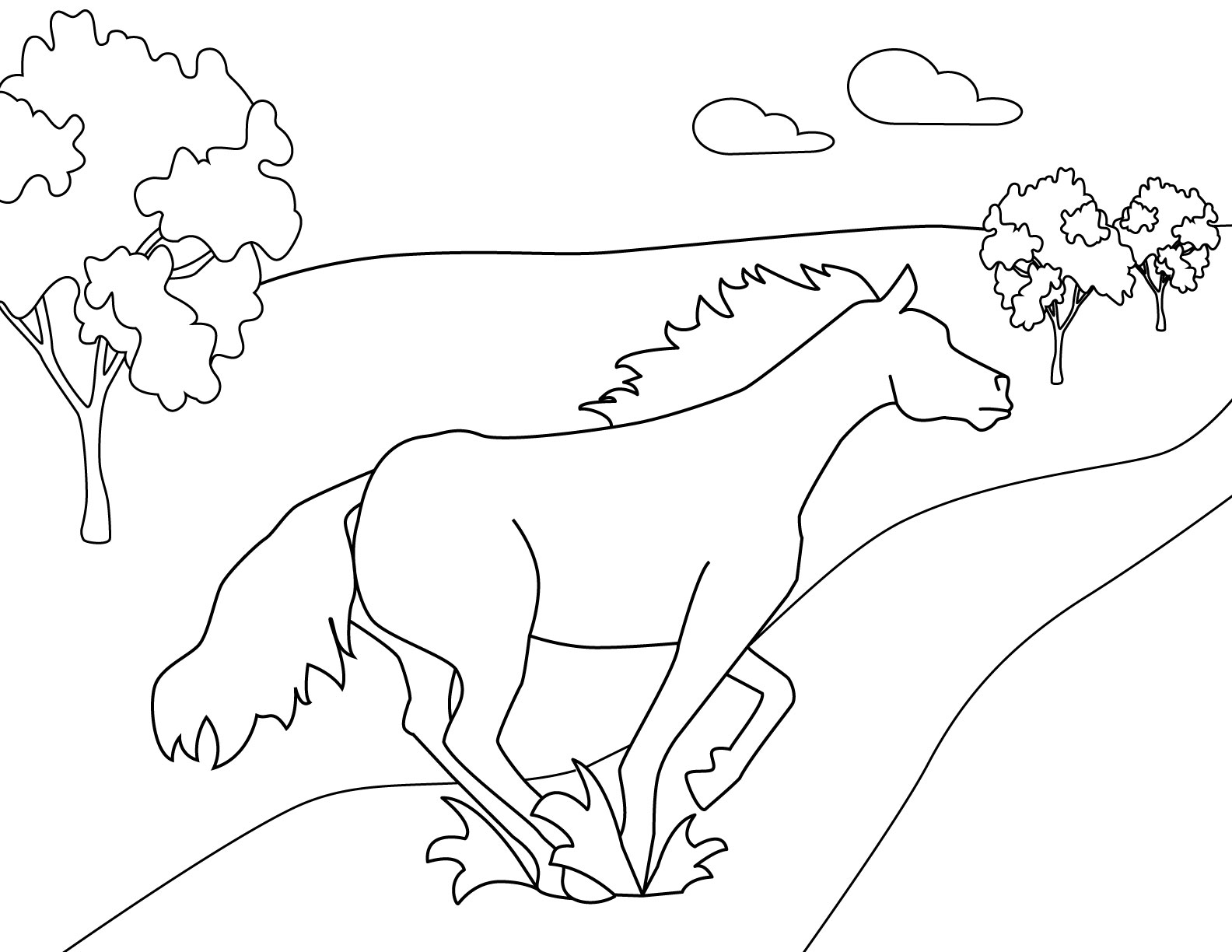 Mustangs Coloring Page