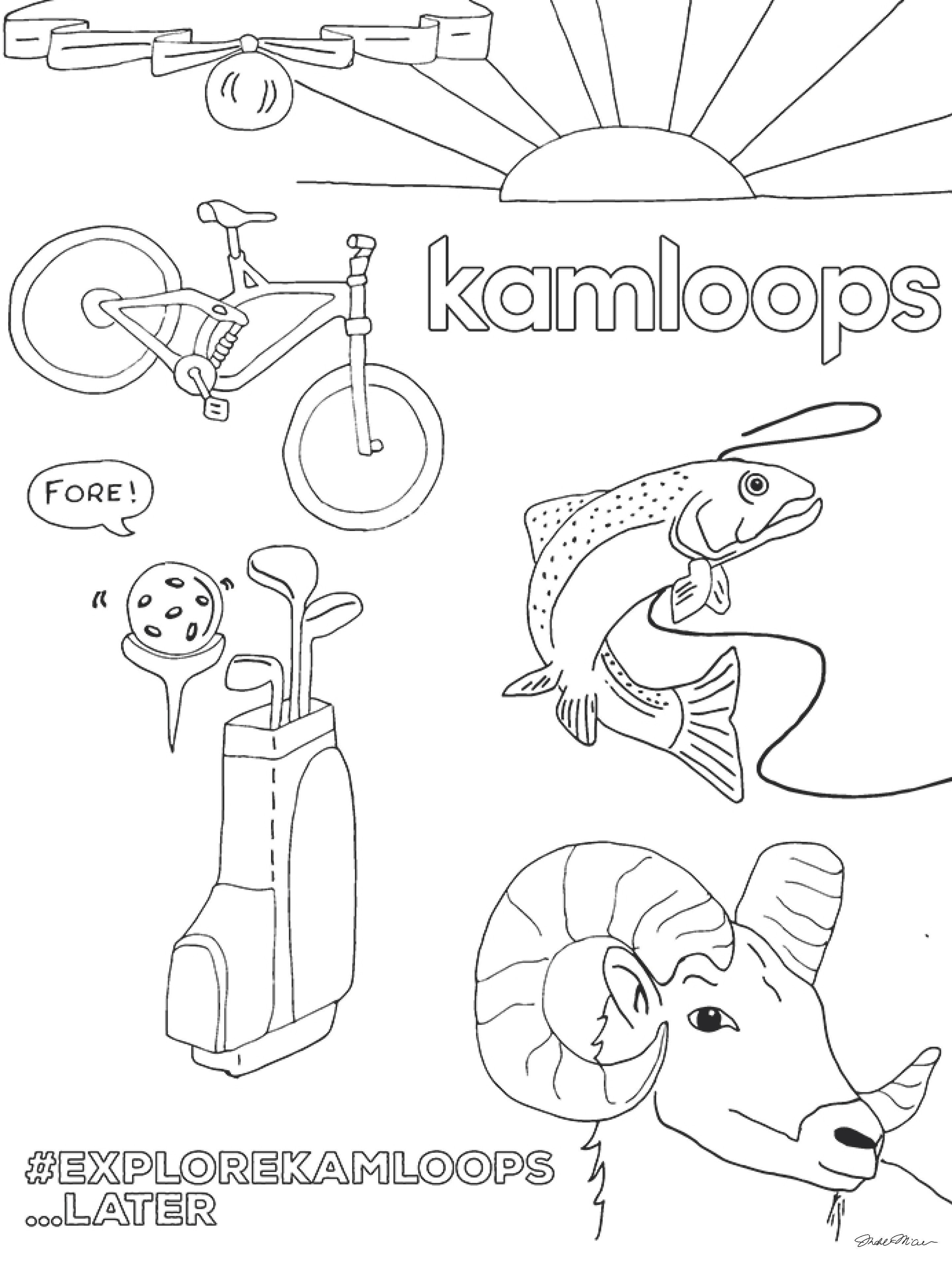 Kamloops Colouring Page