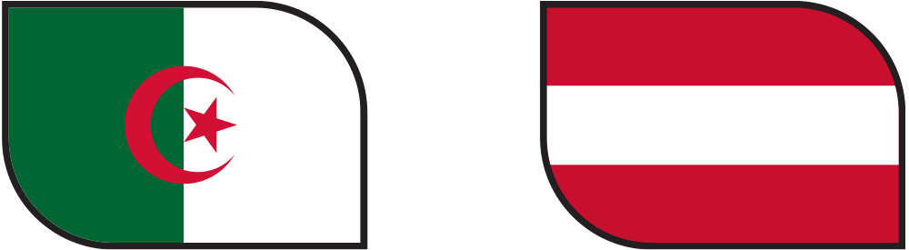 Algeria vs Austria flags