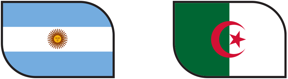 Argentina vs Algeria flags