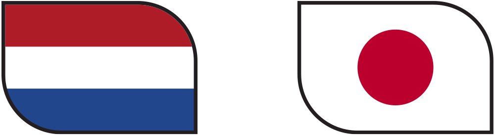 Netherlands vs Japan flags