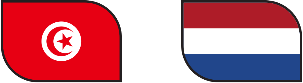 Tunisia vs Netherlands flags