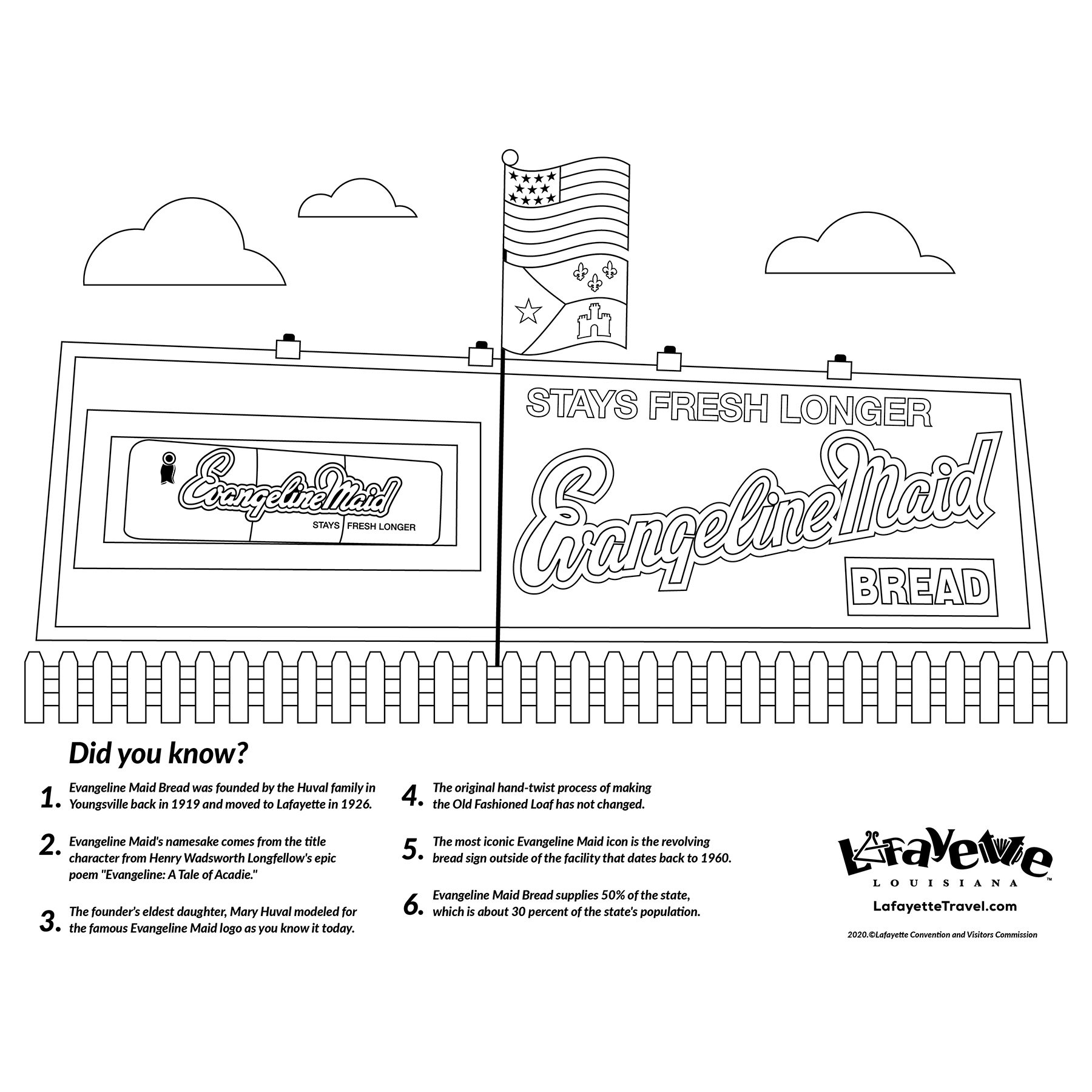 Evangeline Maid Bread Sign - Coloring Sheet