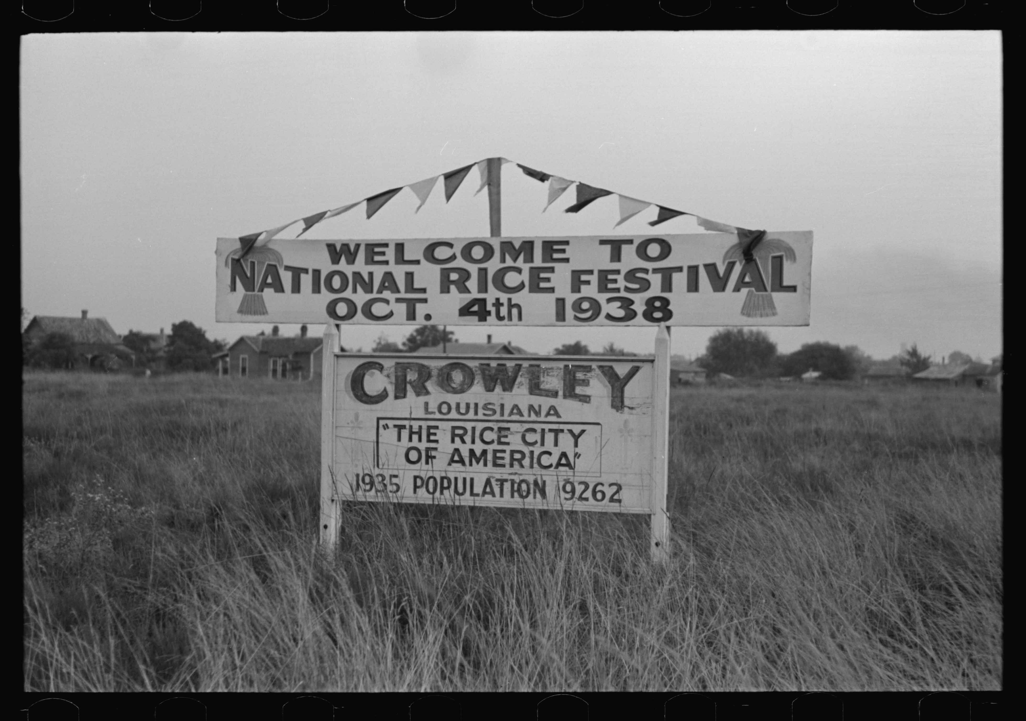 Old Spanish Trail - Rice Festival Sign 1938