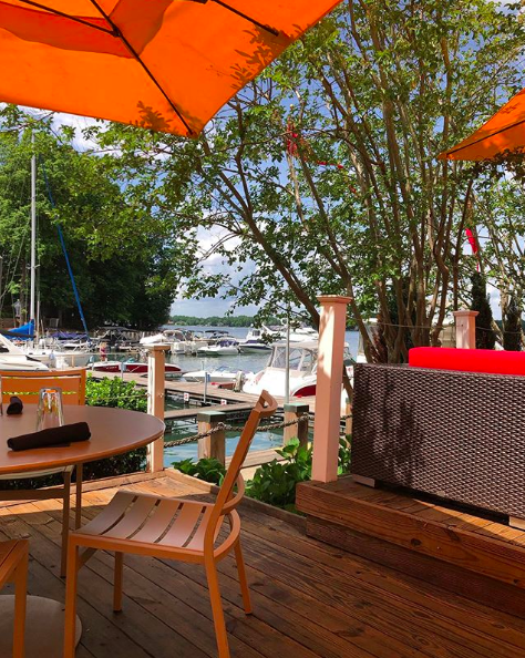 Lakeside patio view at North Harbor Club restaurant